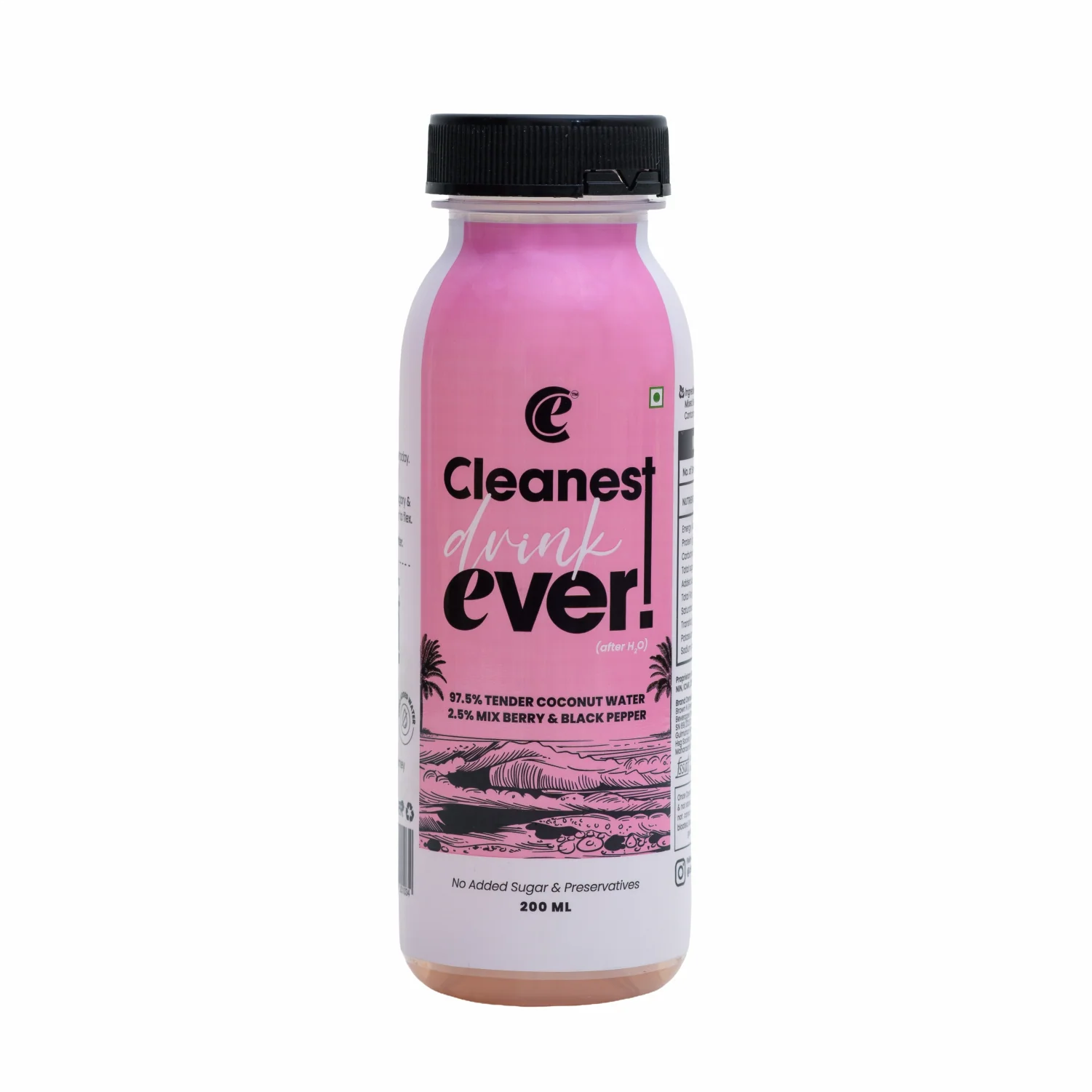 100% Natural Mix Berry Black Pepper Tender Coconut Water - 200ml, Pack of 4 (No Added Sugar, No Preservatives) - Image 2