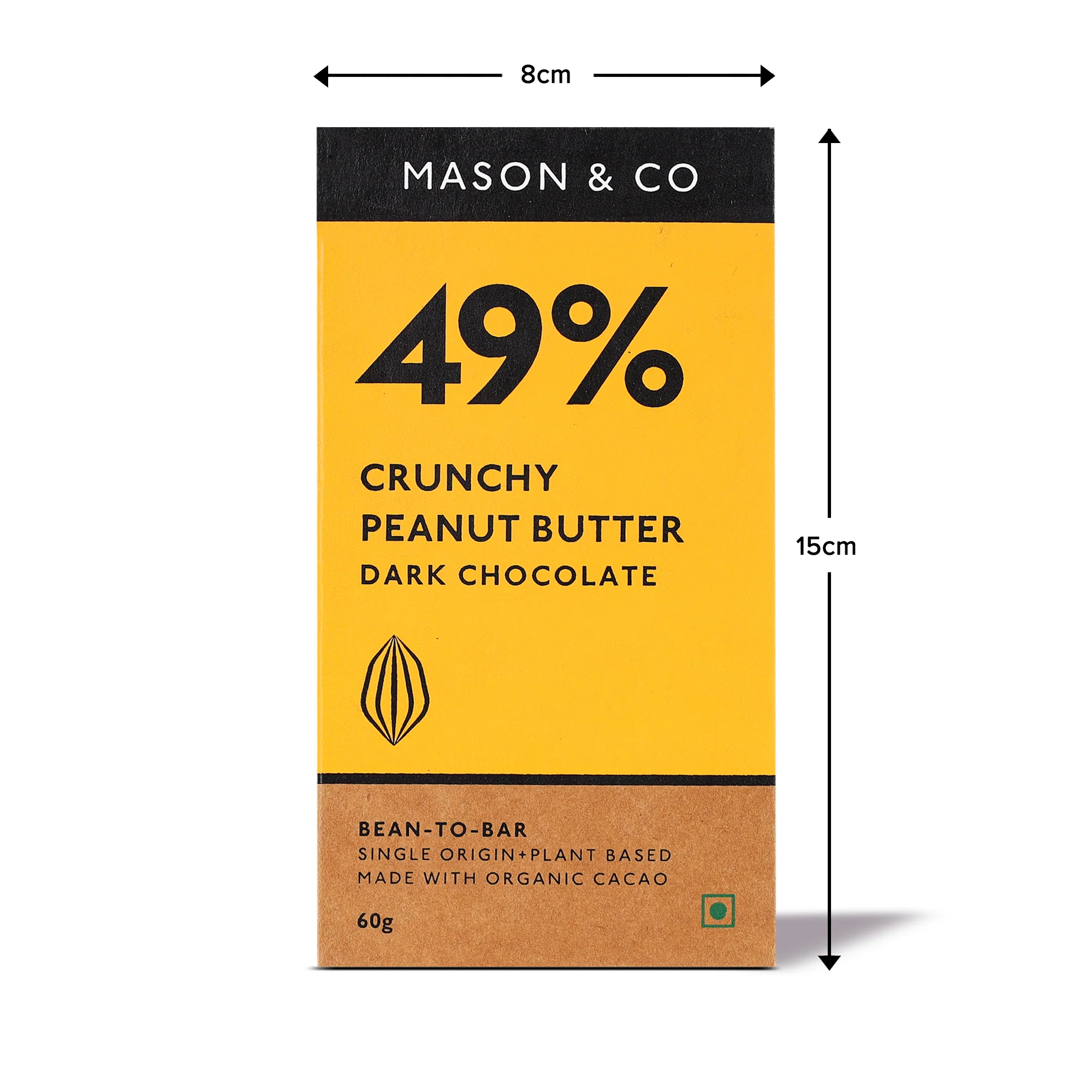 49% Crunchy Dark Chocolate with Peanut Butter, 60g - Image 4