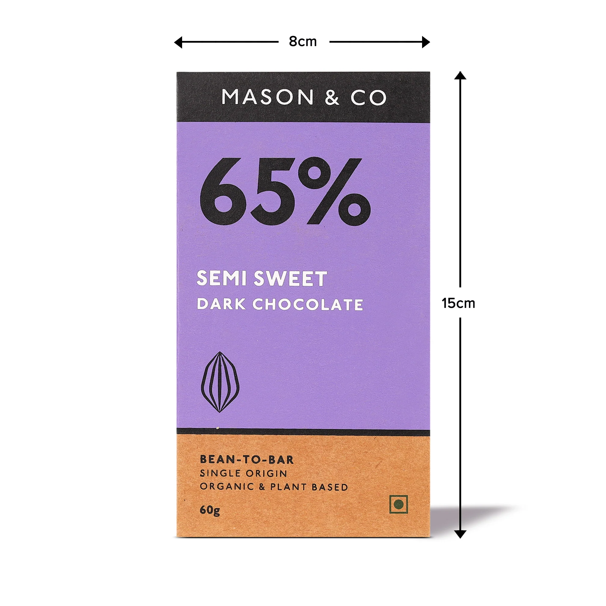 65% Semi-Sweet Dark Organic Exotic Artisanal Chocolate Bar, 60g - Image 4