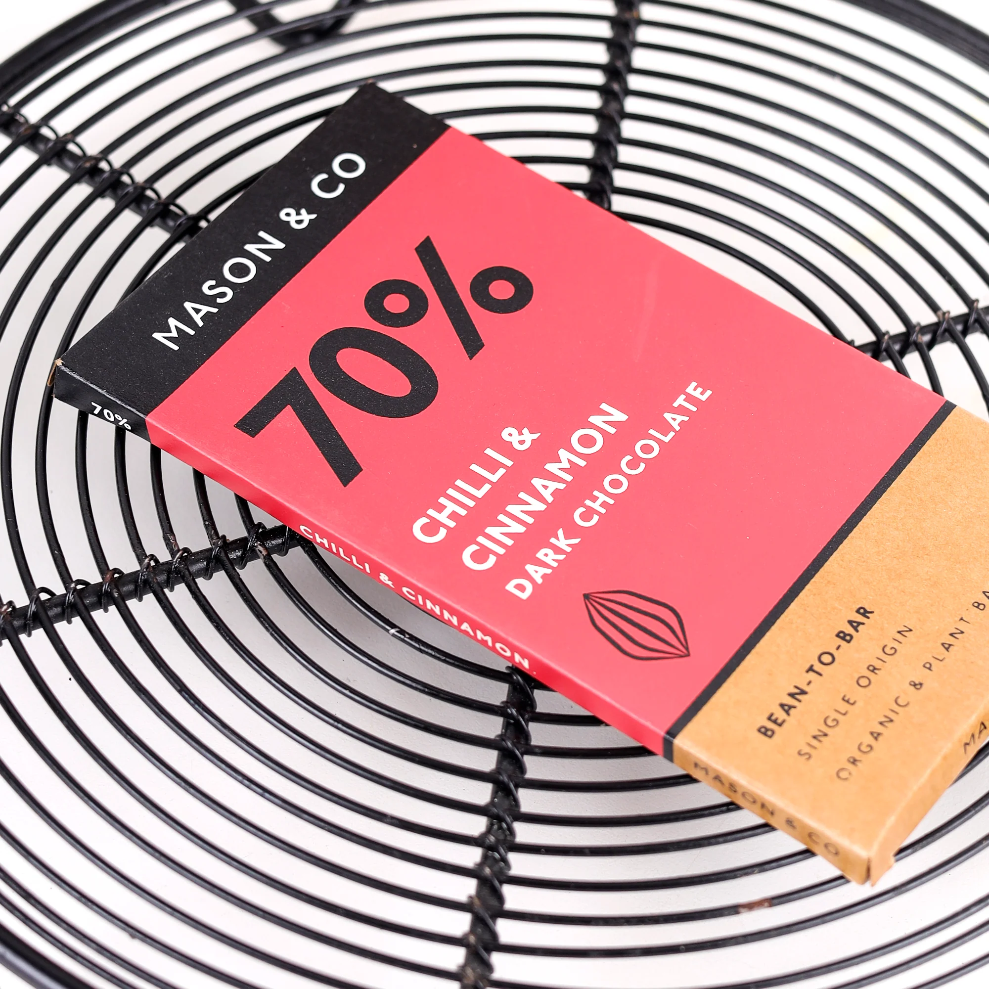 70% Chilli and Cinnamon Dark Organic Artisanal Chocolate Bar, 60g - Image 3