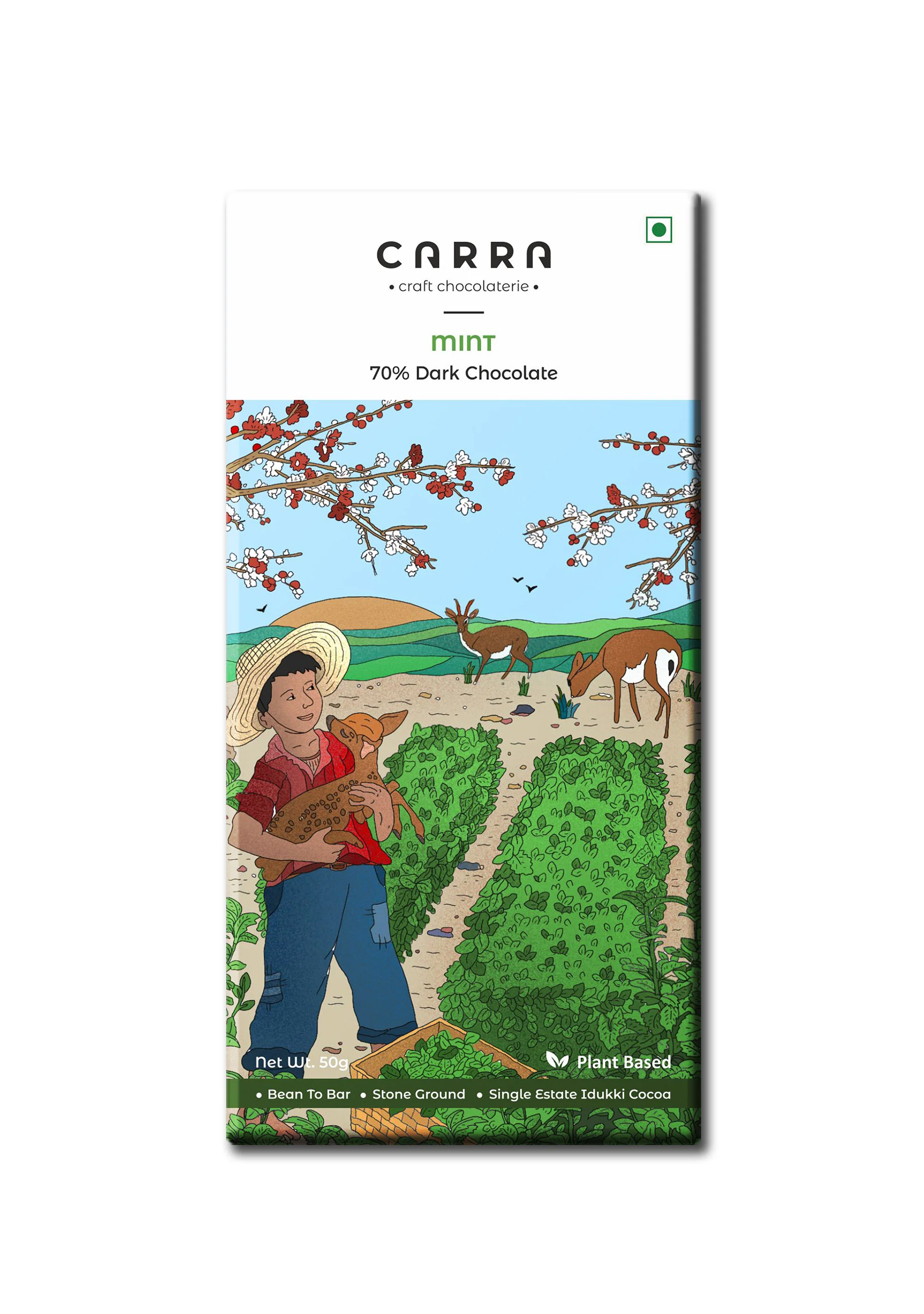 70% Mint Dark Chocolate Bar, 50g