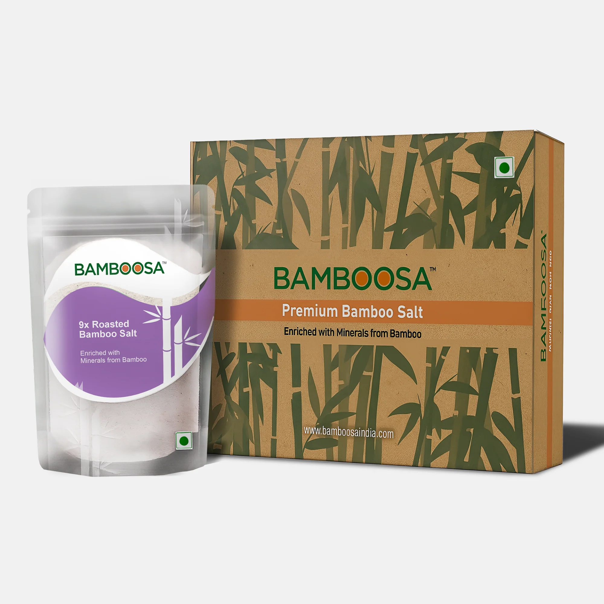 Bamboosa 9x Bamboo Roasted Salt, 500g (Mineral-Rich | Alkaline Salt | Cooking & Wellness)