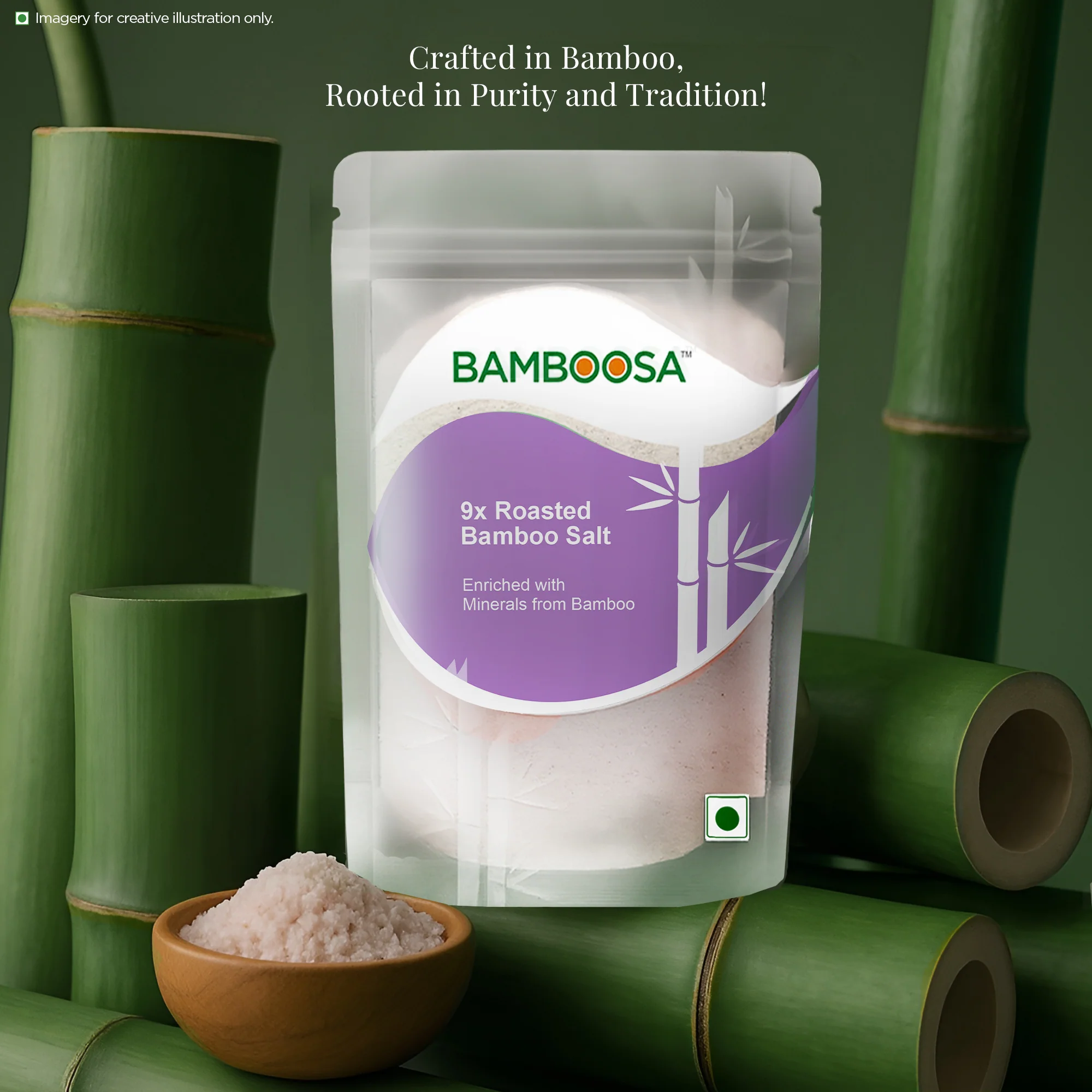 Bamboosa 9x Bamboo Roasted Salt, 500g (Mineral-Rich | Alkaline Salt | Cooking & Wellness) - Image 3