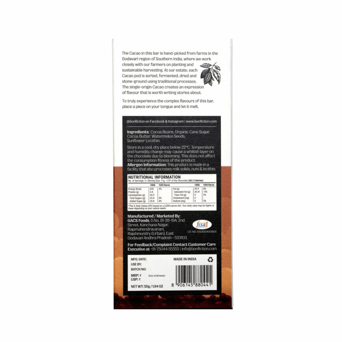 A Federation of Odd,55g (55% Dark Unique Flavoured Craft Chocolate, Experimental Chocolate Blend) - Image 2