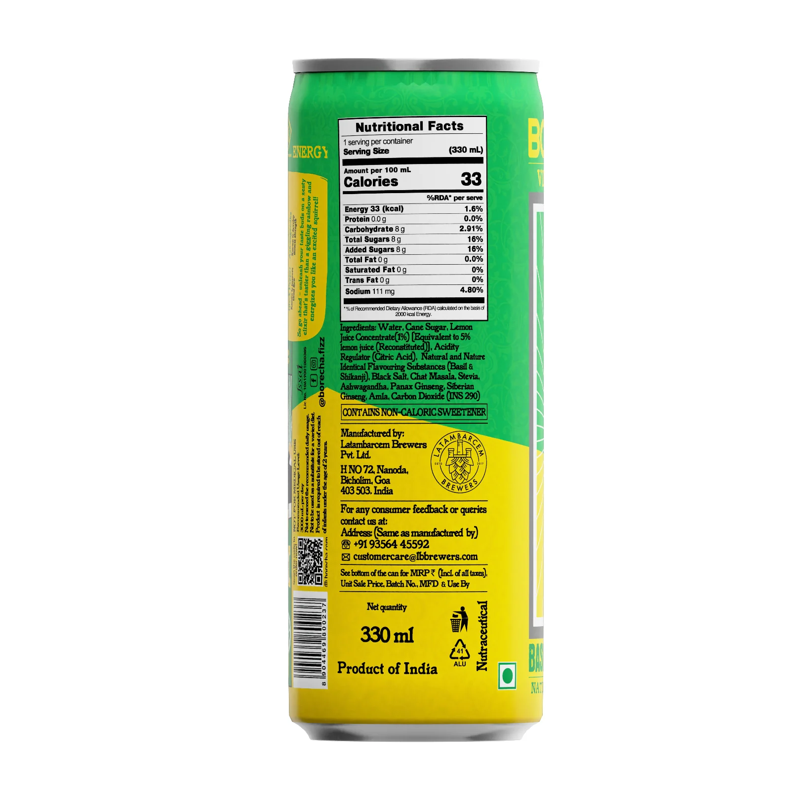 Basil Soda Shikanji Bun-taa! Series, 330ml - Image 2