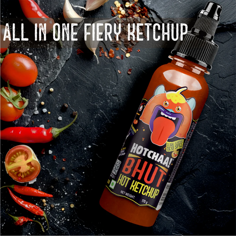 Bhut Hot Ketchup, 170g (Made with Global Flavours & Desi Spice, NO MSG, Made with Bhut Jalokia, Smoky, Bold, Tangy, All in 1, Flavourful, ) - Image 5