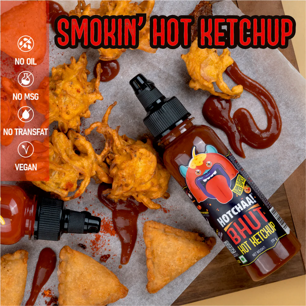 Bhut Hot Ketchup, 170g (Made with Global Flavours & Desi Spice, NO MSG, Made with Bhut Jalokia, Smoky, Bold, Tangy, All in 1, Flavourful, ) - Image 6