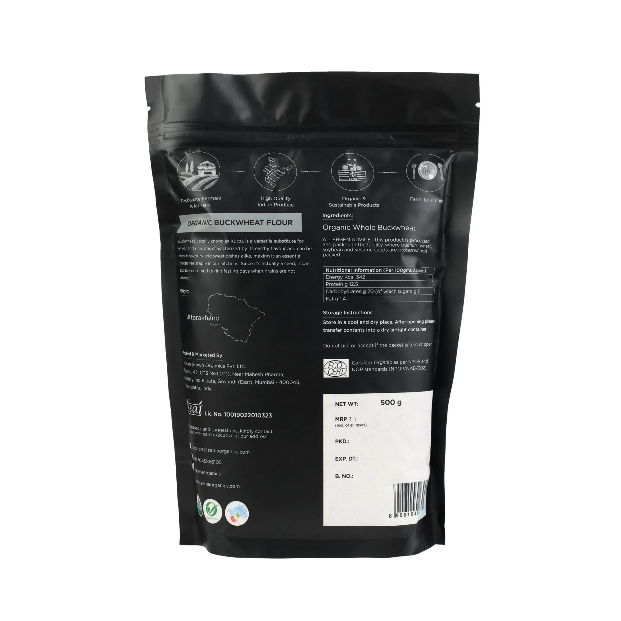 Buckwheat Flour, 500g (Rich source of fibre, Gluten-free, Versatile substitute for wheat and rice) - Image 2