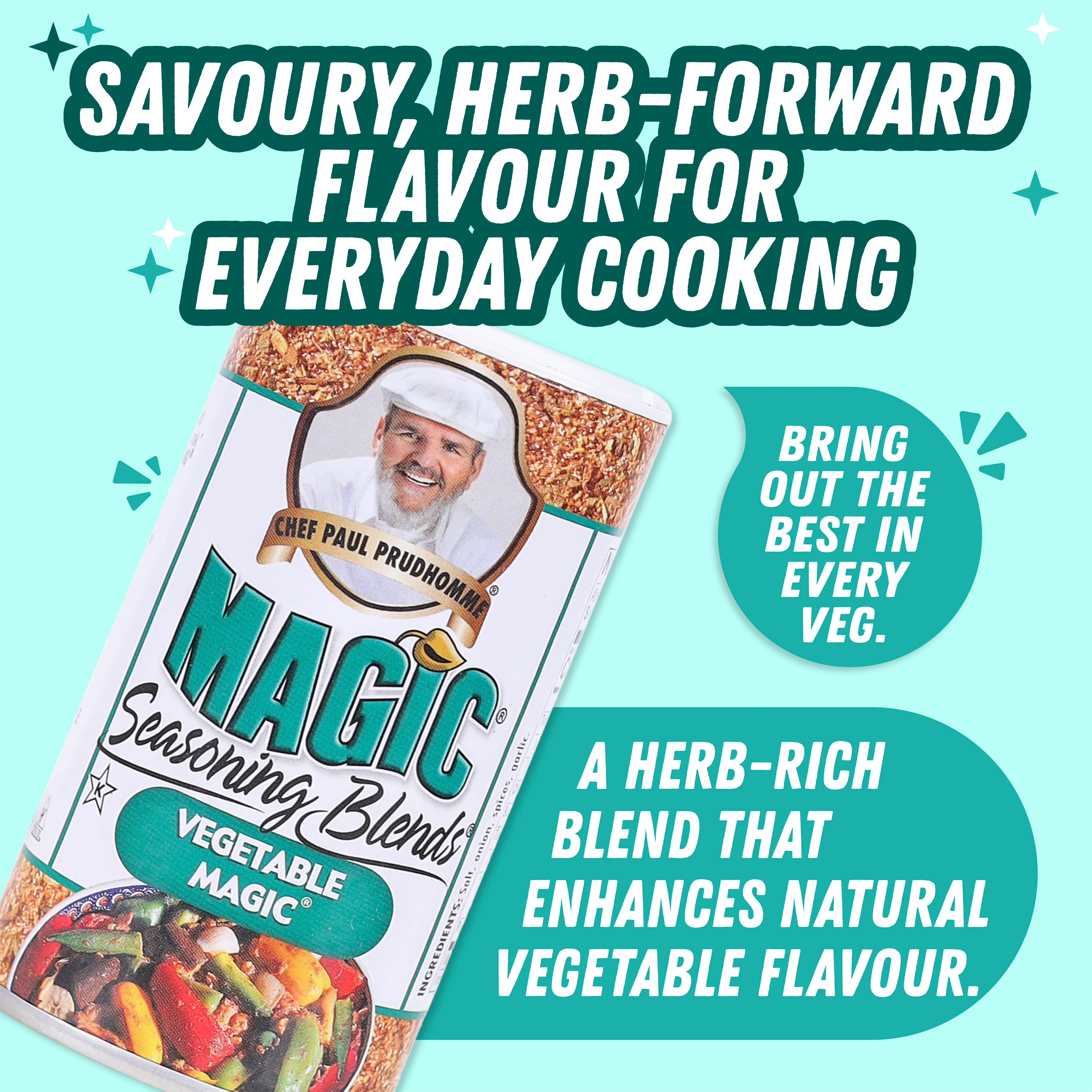 Chef Paul Prudhomme Vegetable Magic Seasoning Blends, 71g (All-Purpose Vegetable Seasoning, No MSG, No Preservatives, Gluten-free) - Image 4