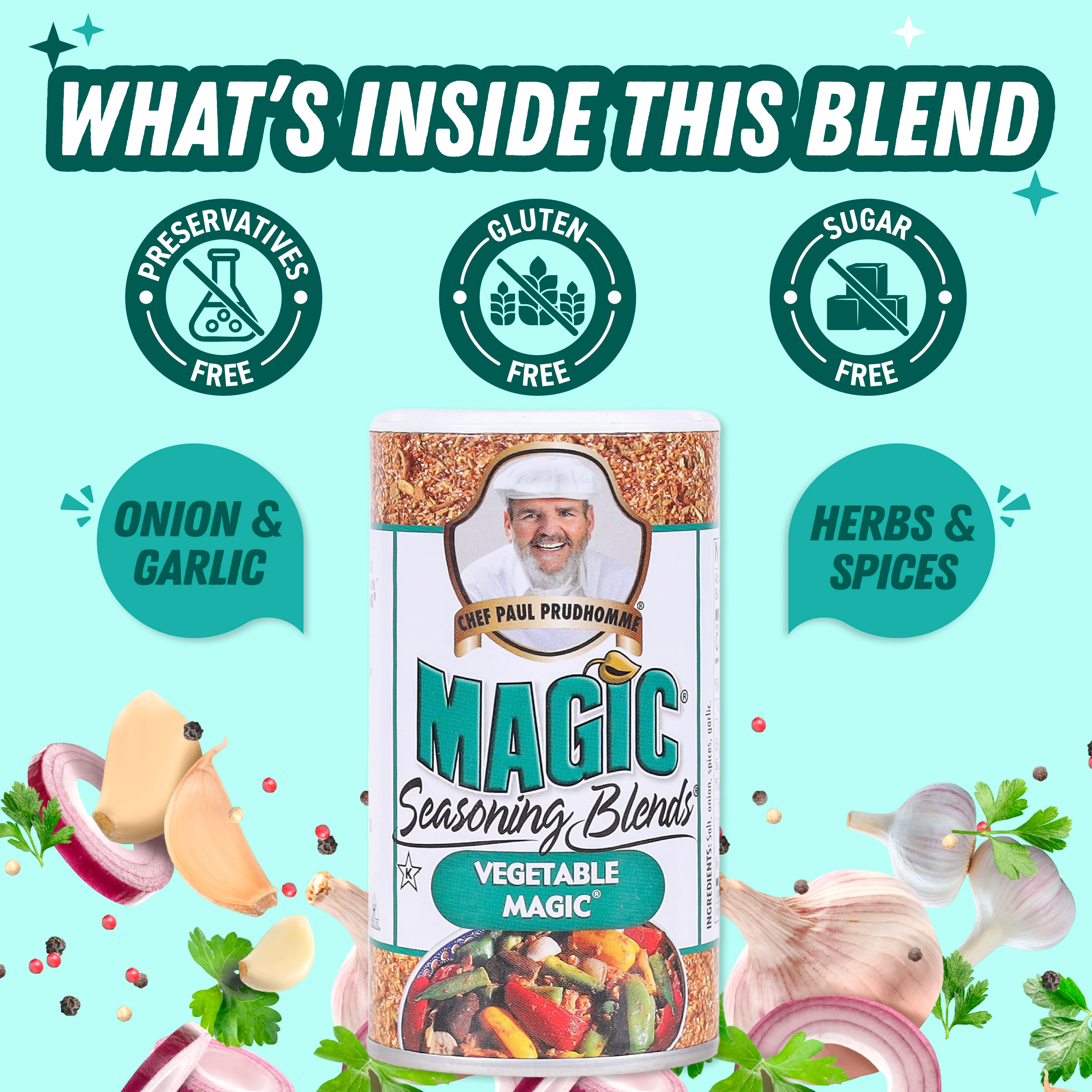 Chef Paul Prudhomme Vegetable Magic Seasoning Blends, 71g (All-Purpose Vegetable Seasoning, No MSG, No Preservatives, Gluten-free) - Image 6