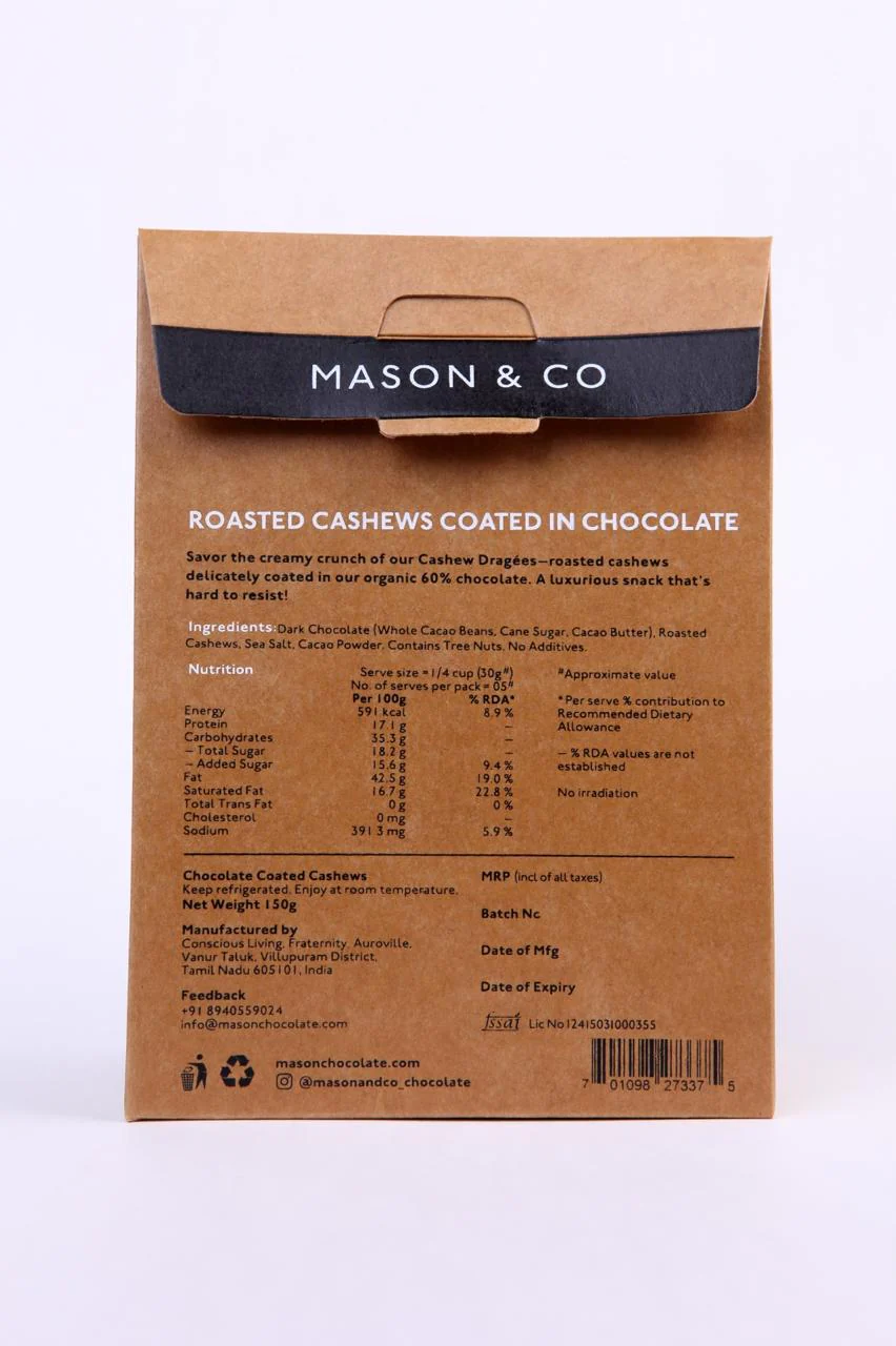Chocolate coated nuts - Dragees- Cashew, 150g - Image 3