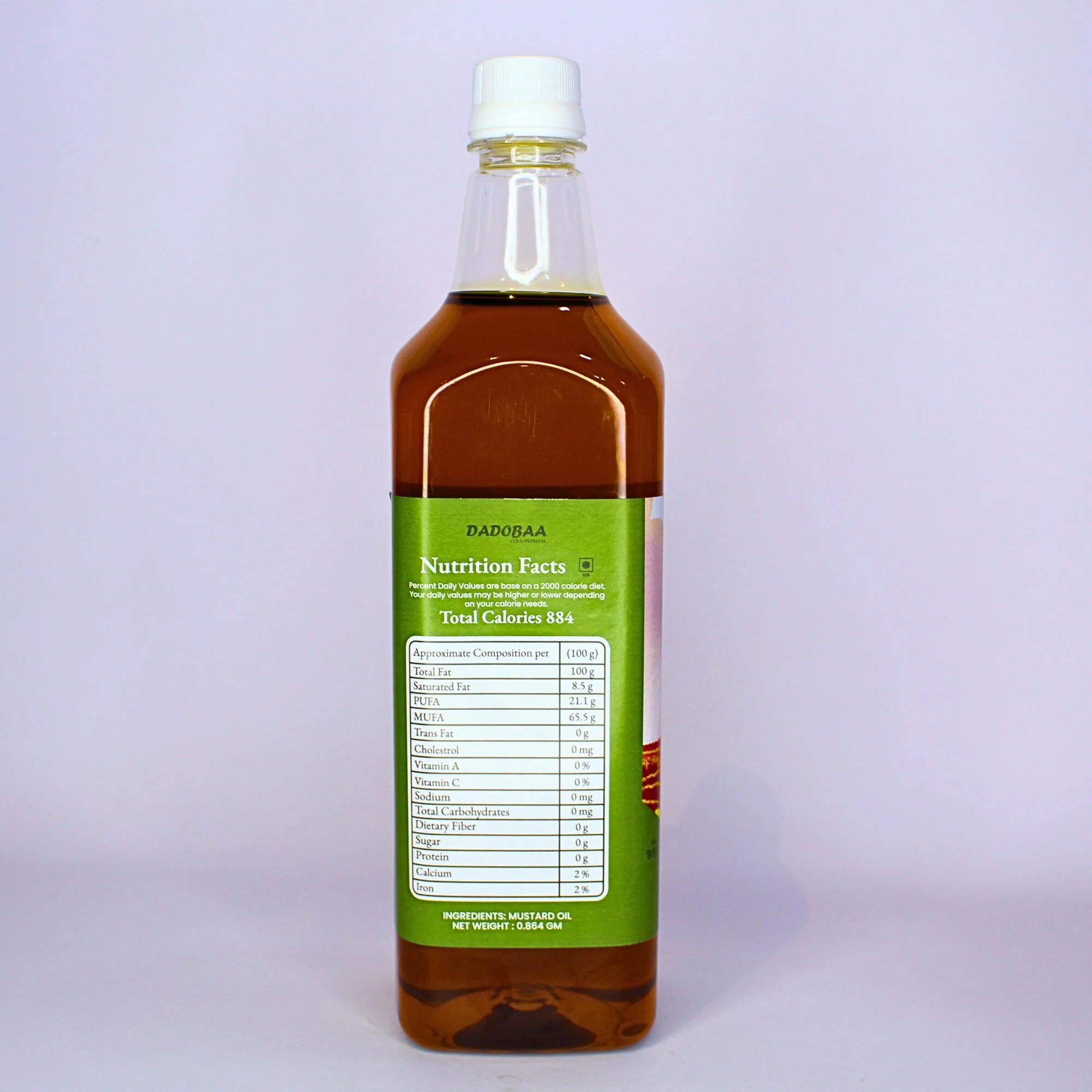 Cold Pressed Mustard Oil, 950 ml - Image 3