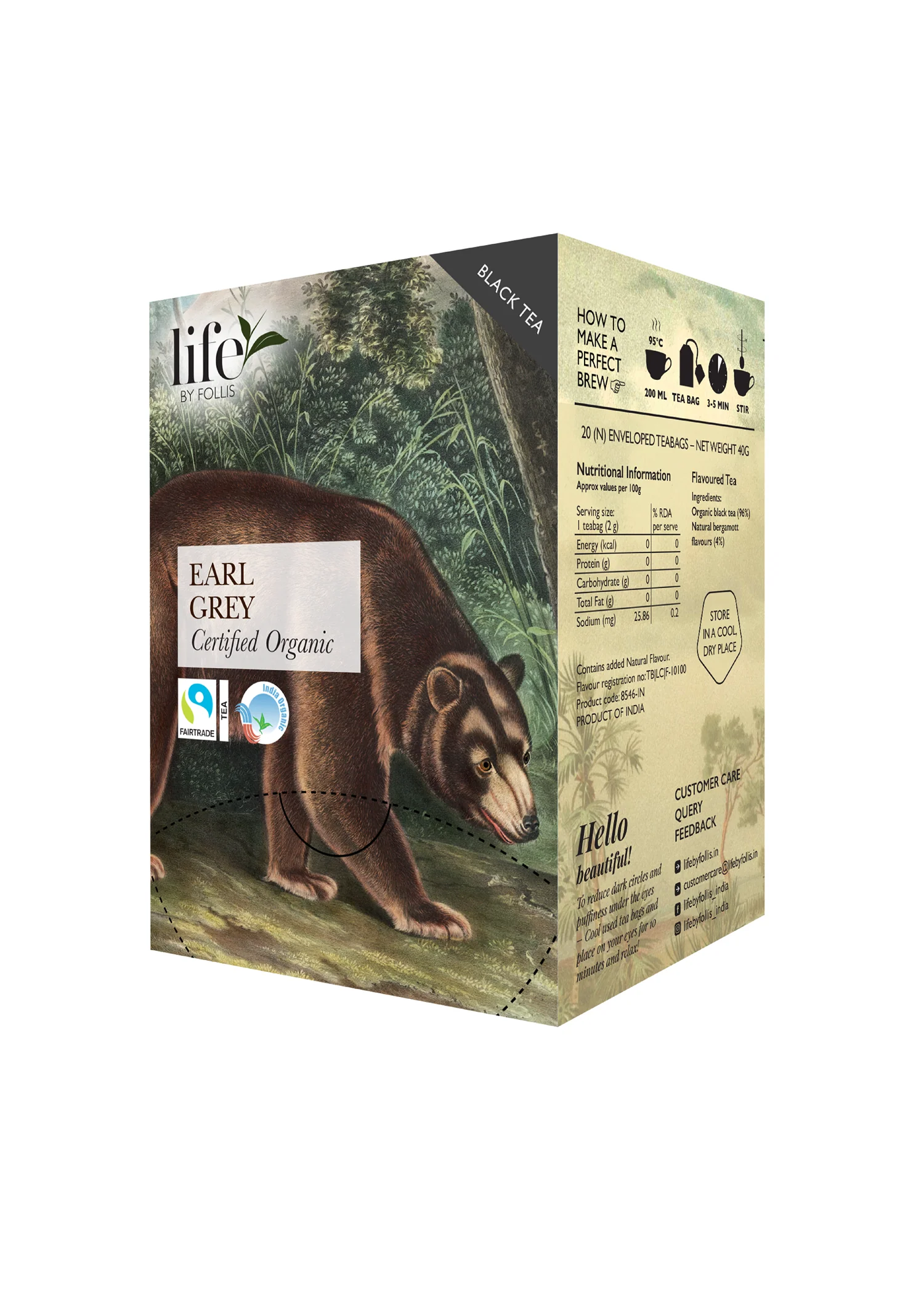 Earl Grey Black Tea, 20 Enveloped Tea Bags