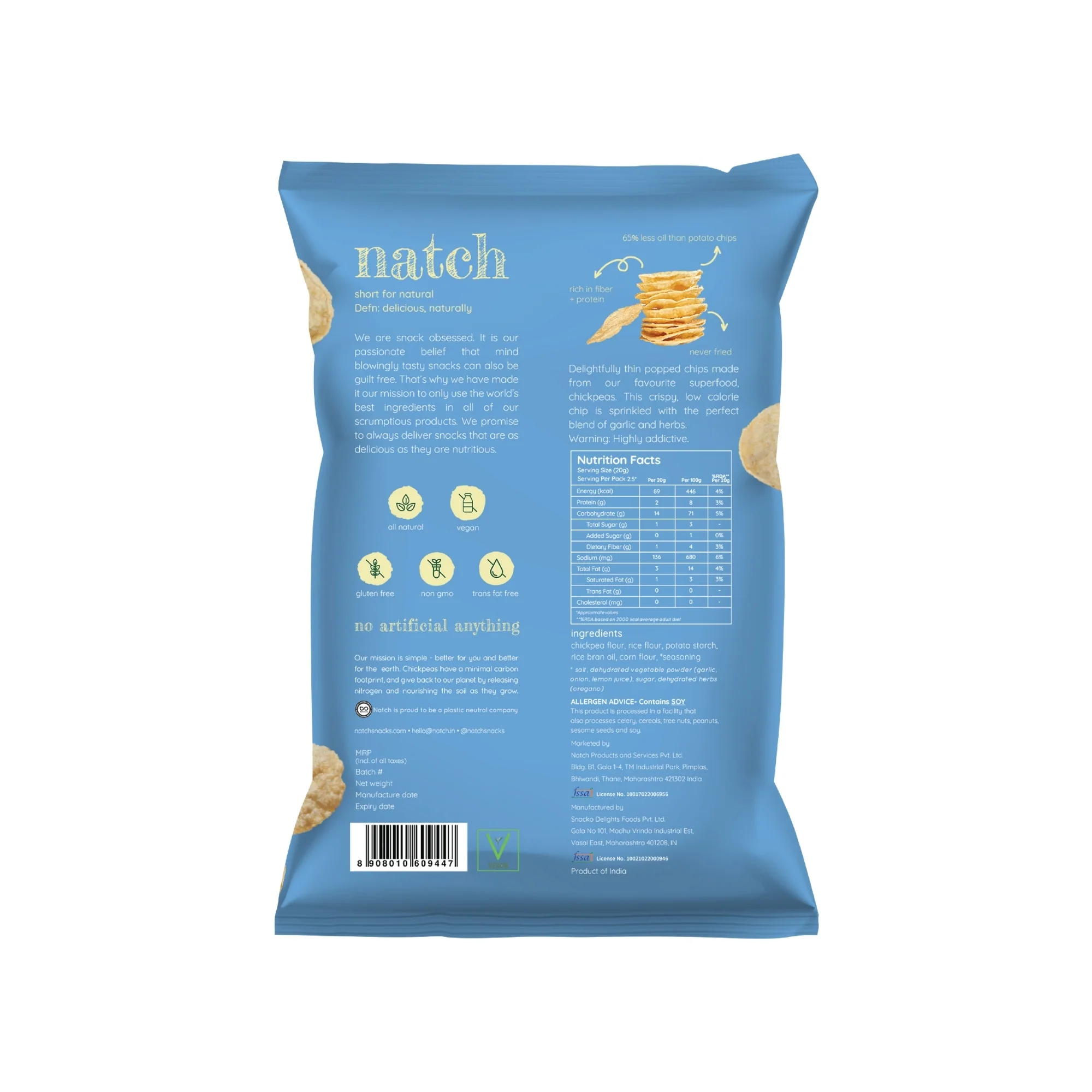Garlic & Herb Popped Chips, 55g - Image 2