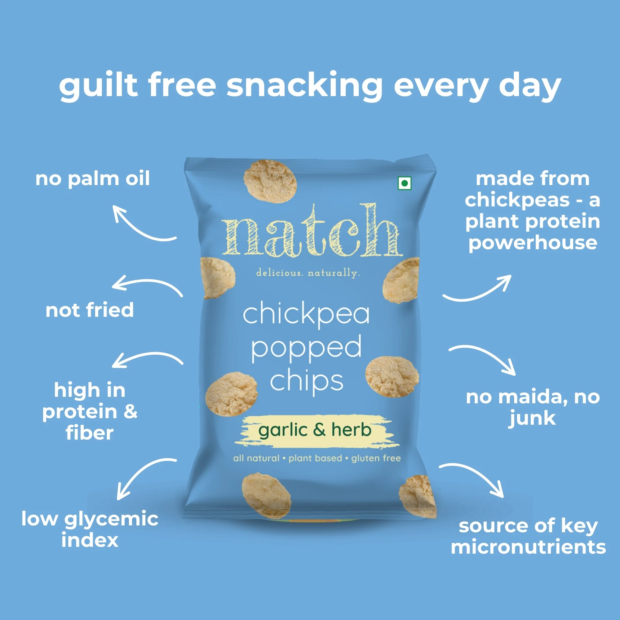 Garlic & Herb Popped Chips, 55g - Image 3