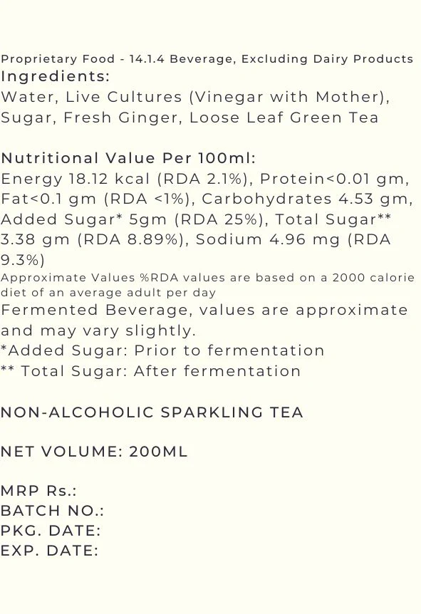 Ginger Kombucha, 200ml - Image 5