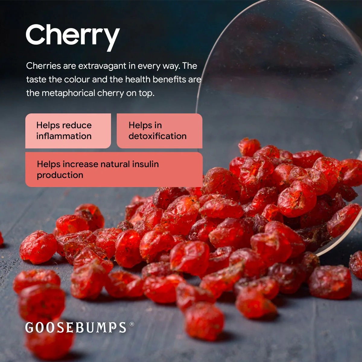 Goosebumps Masala Dried Cherries | Digestive Masala Cherry | Dehydrated Fruit | 150 Gms - Image 4