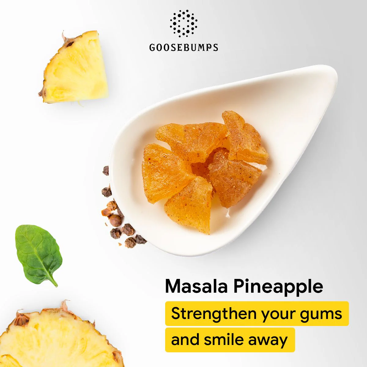 Goosebumps Masala Pineapple | Dried Pineapple Slices | Dehydrated Fruit | Chatpata Pepper Pineapple Healthy Snack for kids and adults | 150 gms - Image 5