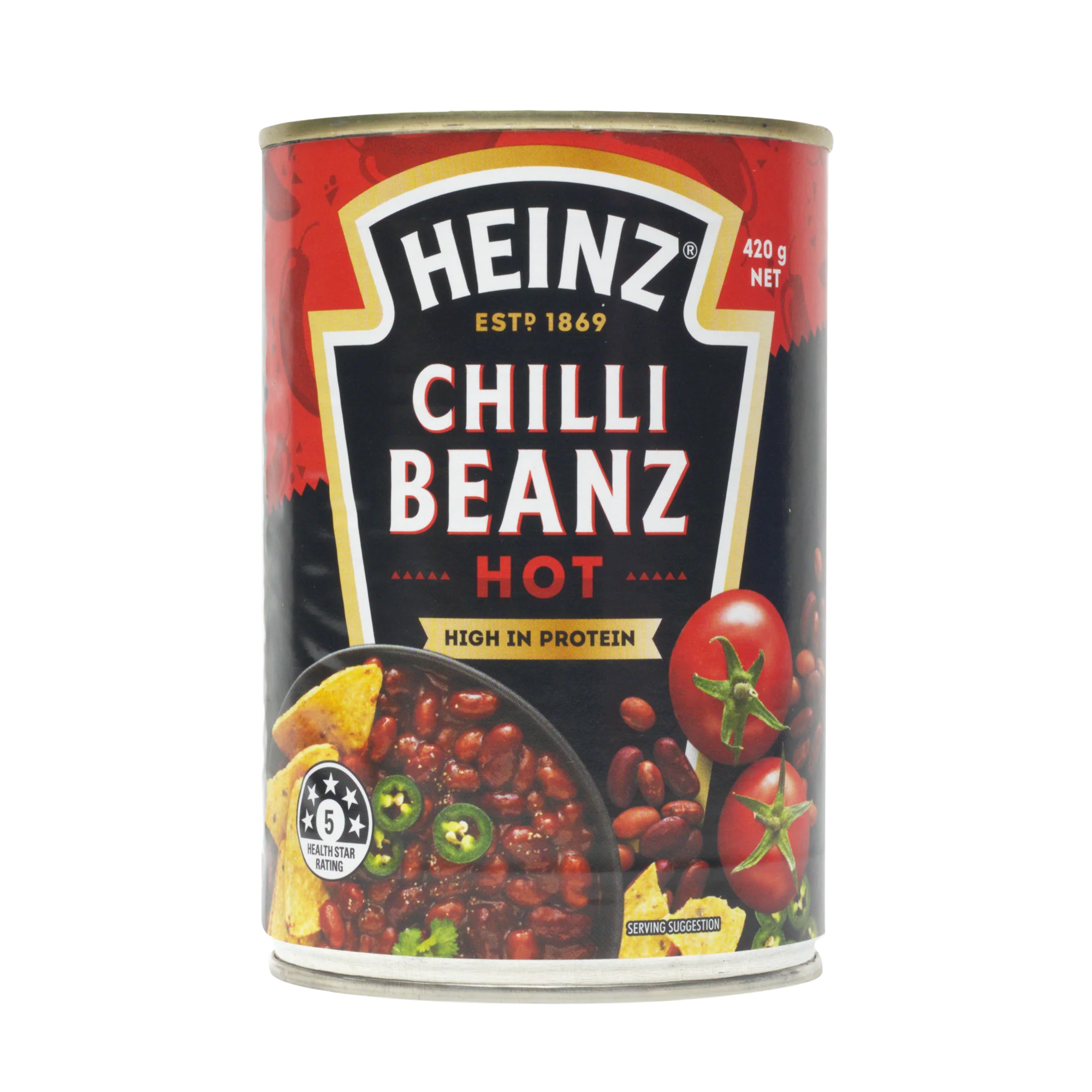 Heinz Chilli Beanz Hot, 420g (Baked Beans in Spicy Tomato & Chilli Sauce, Ready-to-Eat)