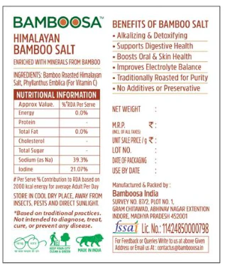 Bamboosa Himalayan Bamboo Salt, 500g (Mineral-Rich | Alkaline Salt | Cooking & Wellness) - Image 2