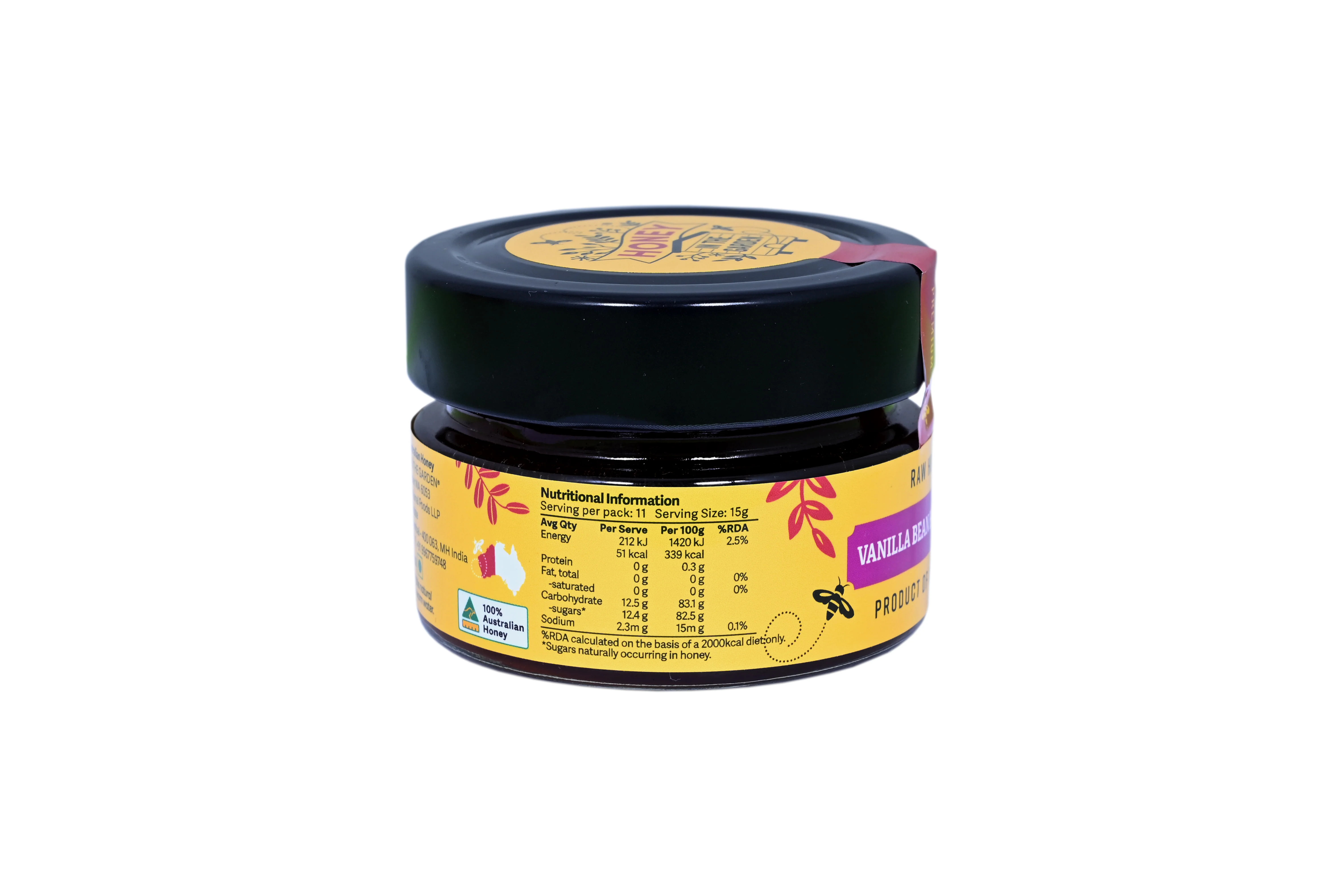 Honey In The Garden Vanilla Bean Honey, 165g (Raw Australian Honey Infused with Natural Vanilla Bean) - Image 2
