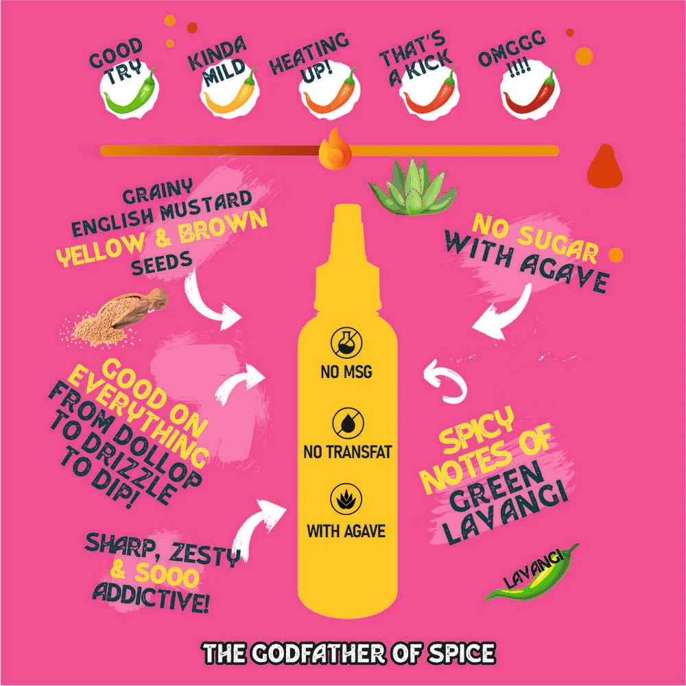 Hot English Mustard Sauce, 170g (Made with Yellow and Brown Mustard Seed, NO MSG, New Launch Desi Spice Sauce) - Image 4