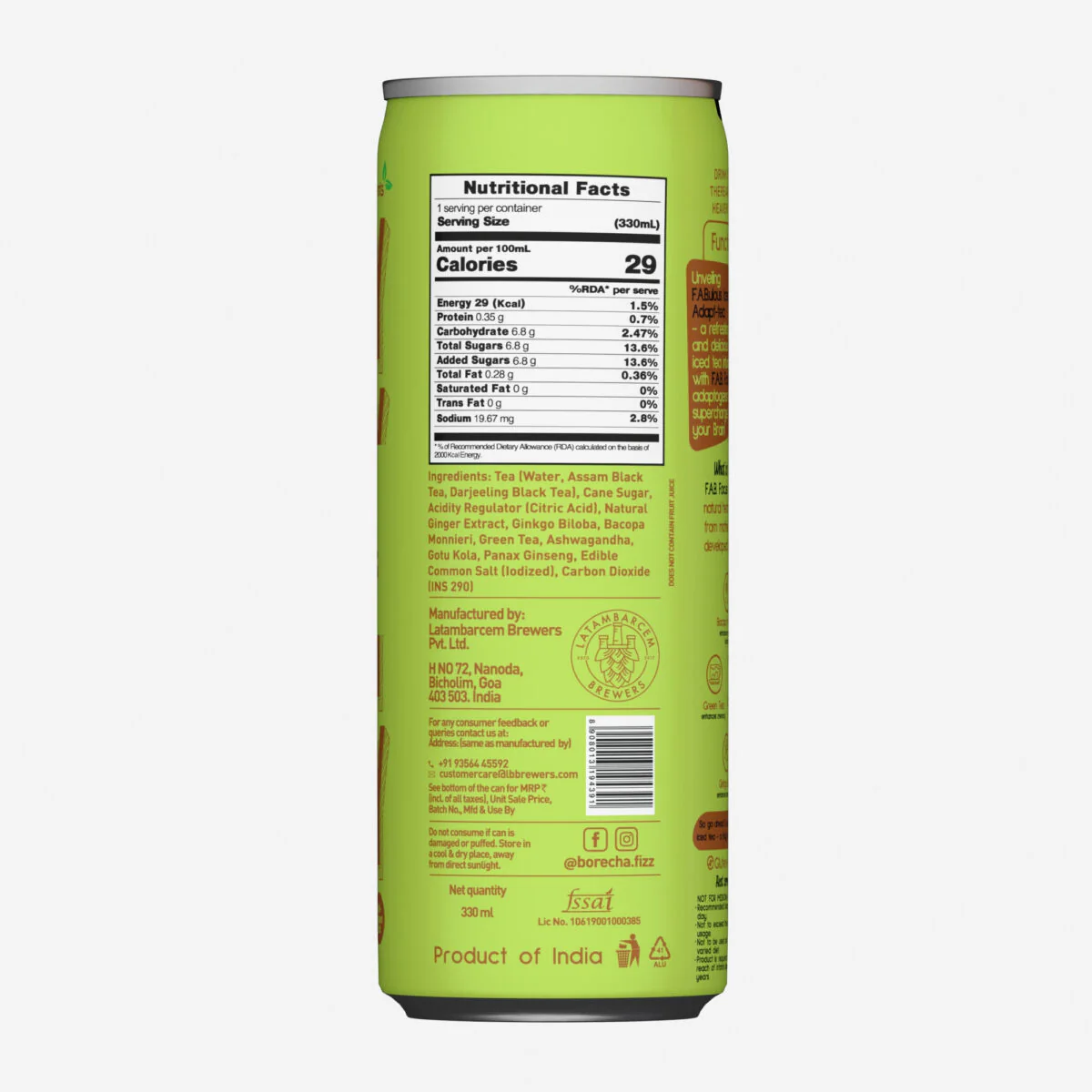ICEY Ginger Ale Sparkling Iced Tea, 330ml - Image 3