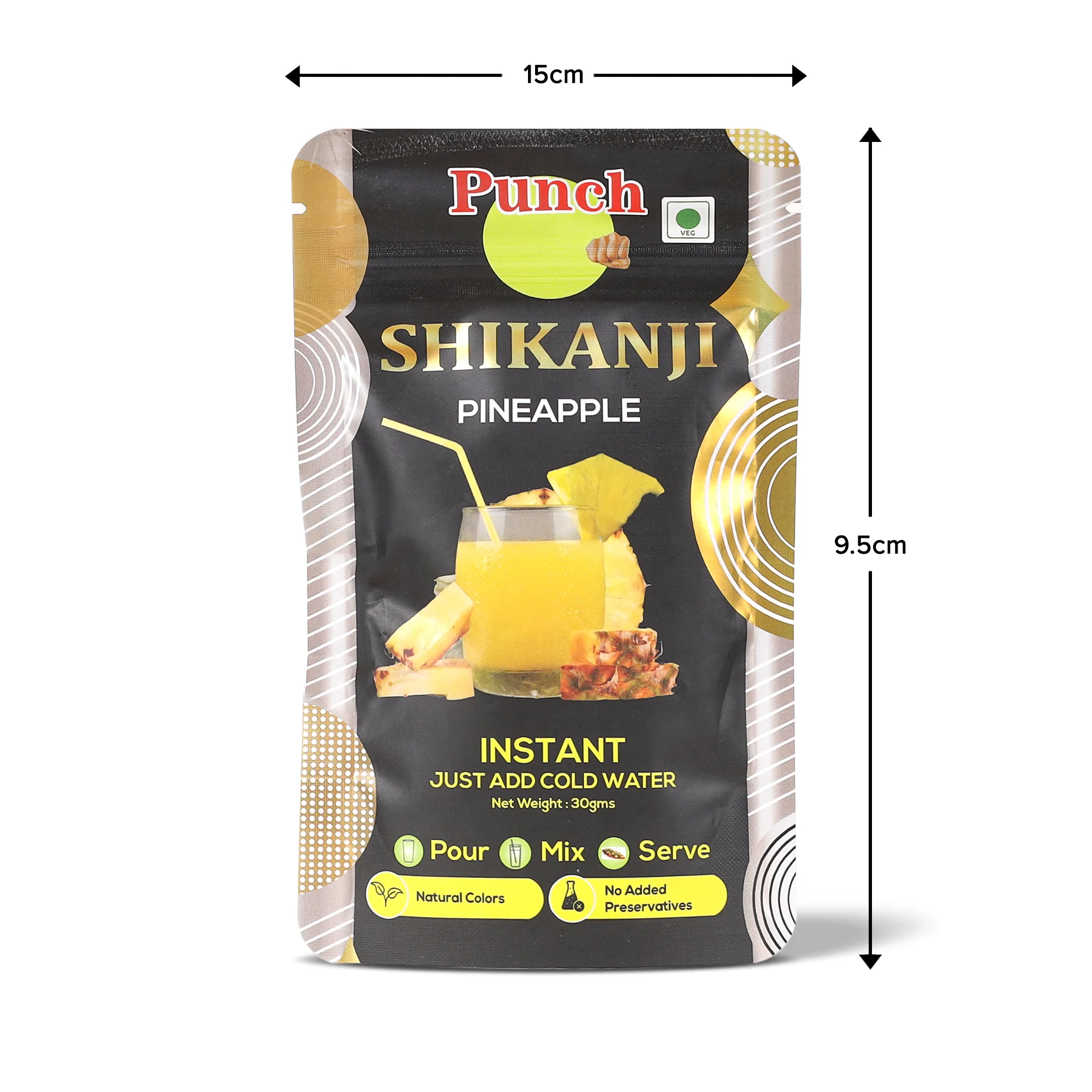 Instant Shikanji Mix Pineapple, 30g (Instant Pineapple Lemonade Powder | Tropical Refreshing Drink Mix | Just Add Water or Soda | Natural Colours | No Added Preservatives | Makes 3 Serving) - Image 5
