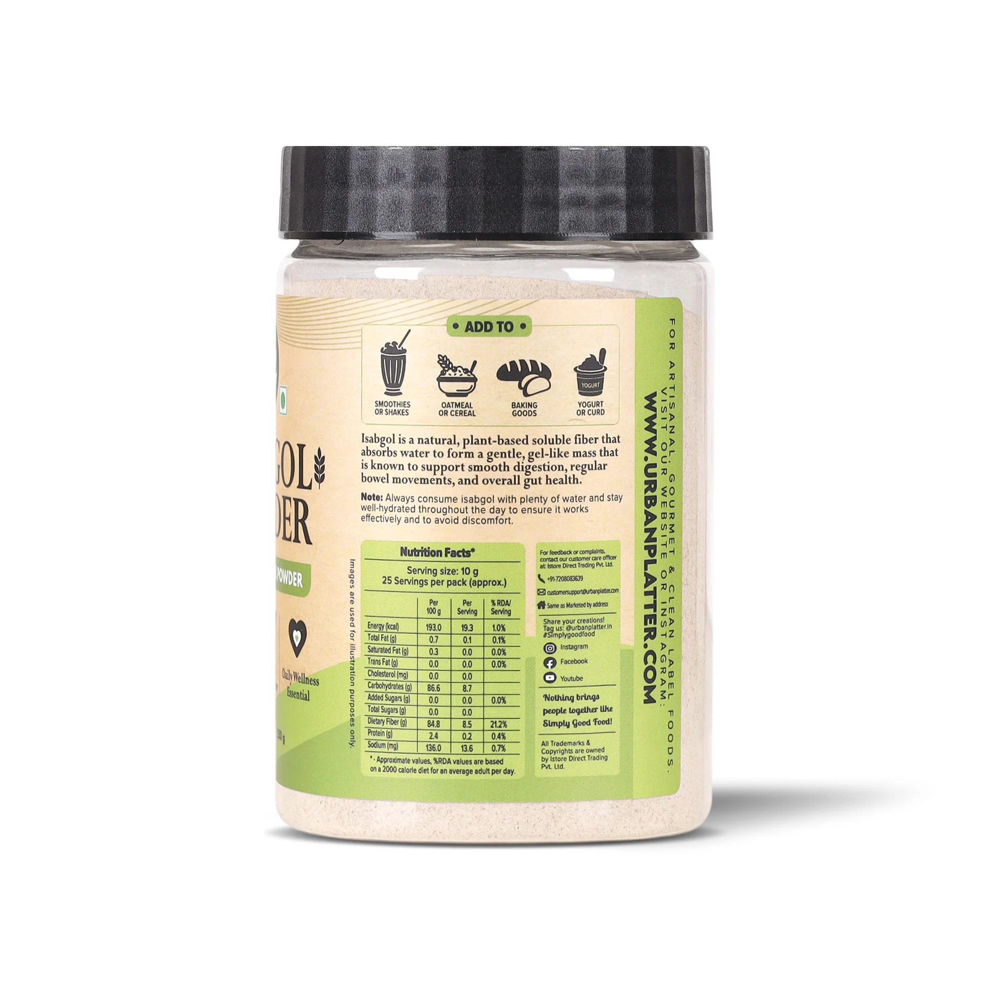 Isabgol Powder, 250g (Finely Milled Psyllium Husk, Rich in Dietary Fibre, Supports Digestive Health, Nature's Soluble Fibre) - Image 3