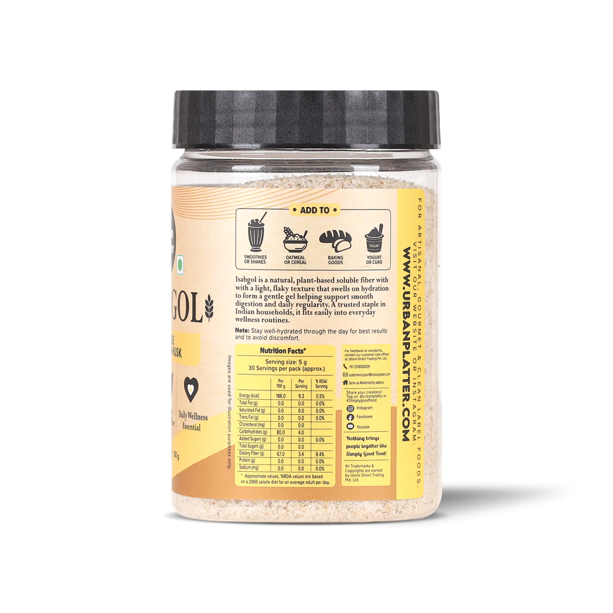Isabgol, 150g (Whole Psyllium Husk, Rich in Dietary Fiber, Supports Digestive Health, Nature's Soluble Fiber) - Image 3