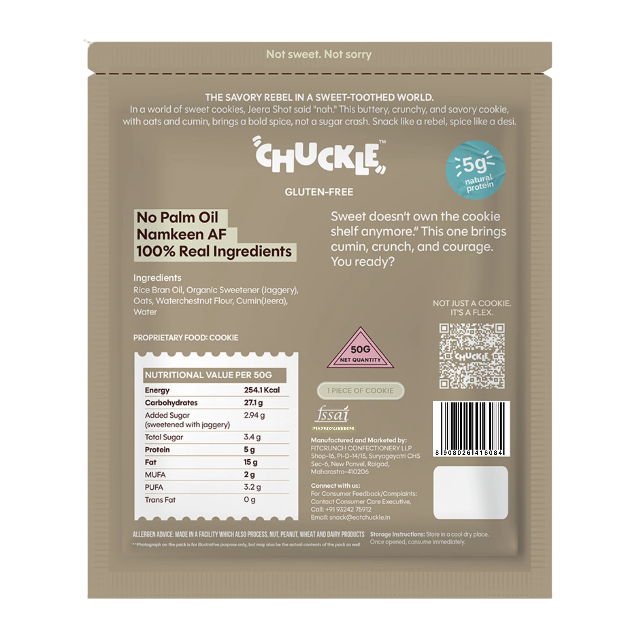 Jeera Shot Cookie,50g (Jeera, Gluten-free, No Palm Oil) - Image 2