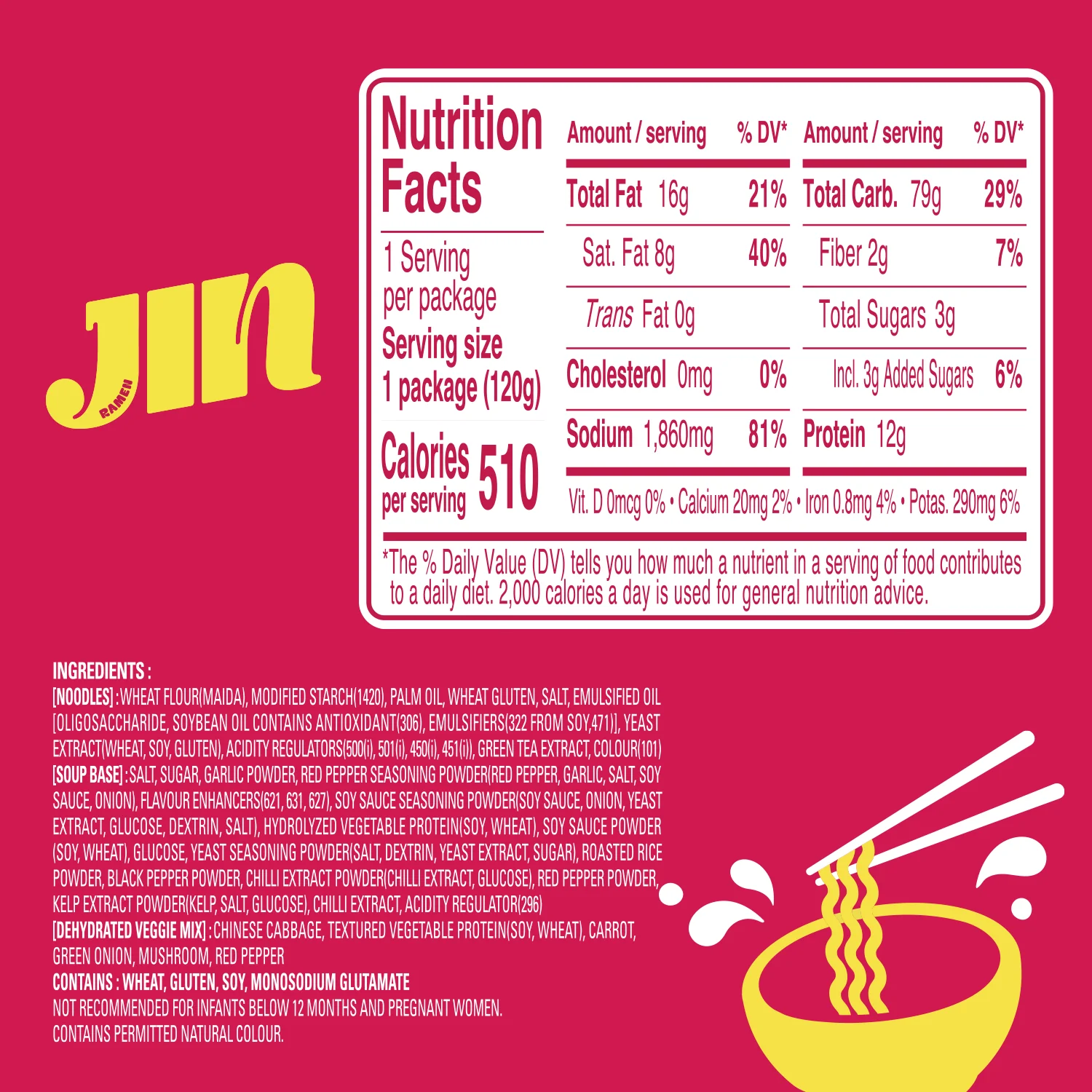 Jin Ramen Spicy, 120g - Image 6