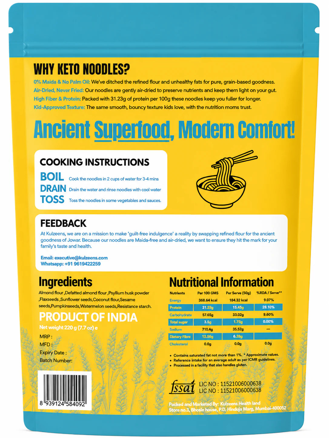 Keto Noodles, 220g | Ultra Low-Carb & Weight Loss Friendly 220g - Image 2