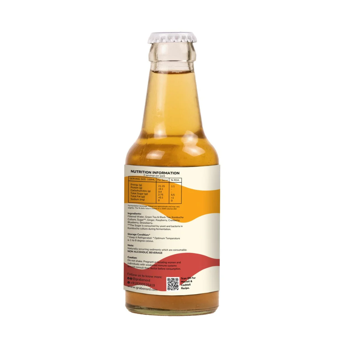 Kombucha Ginger Berry, 200ml - Image 4