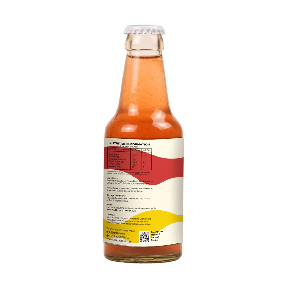 Kombucha Raspberry Chamomile, 200ml - Image 2