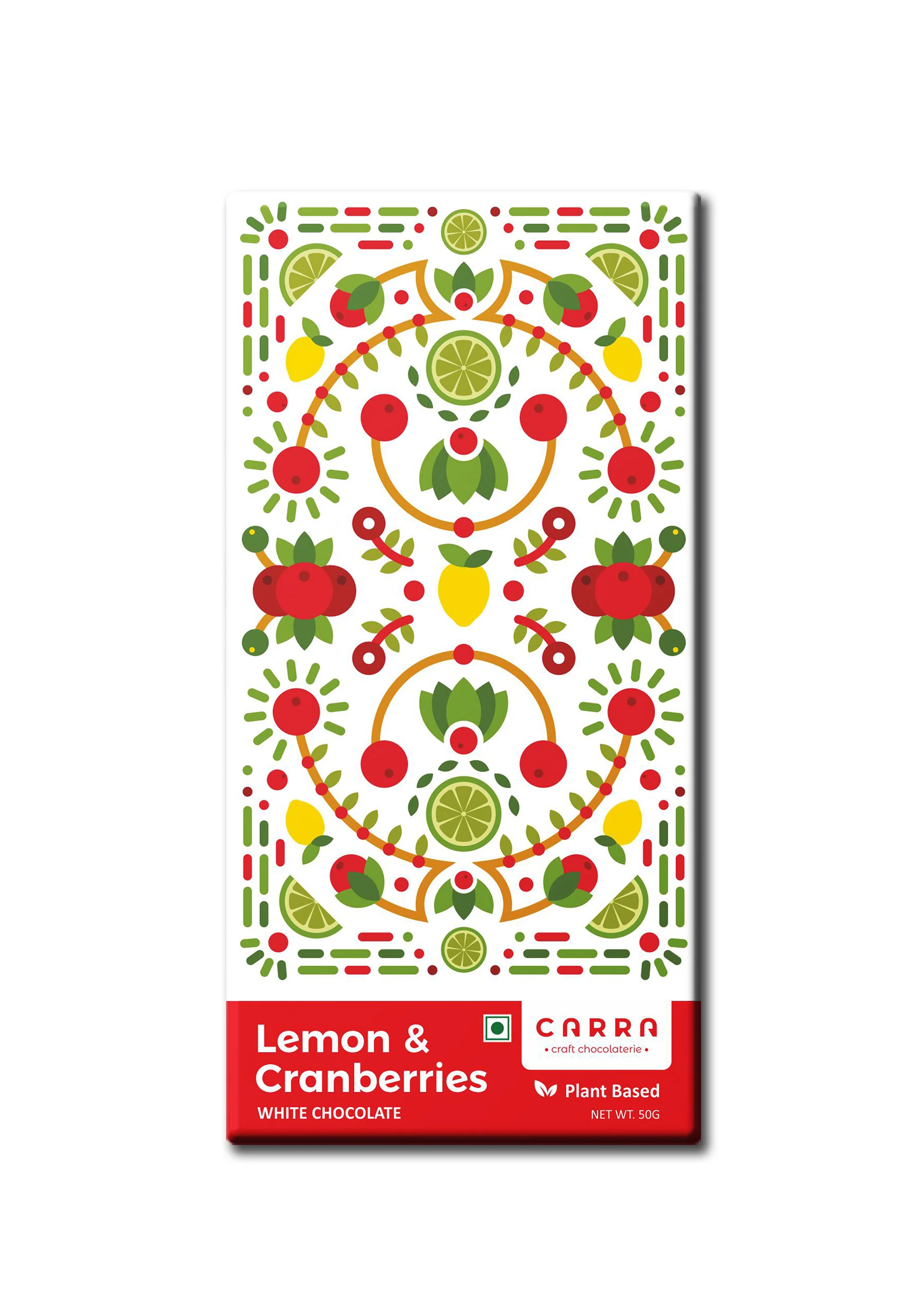 Lemon & Cranberries White Chocolate Bar, 50g