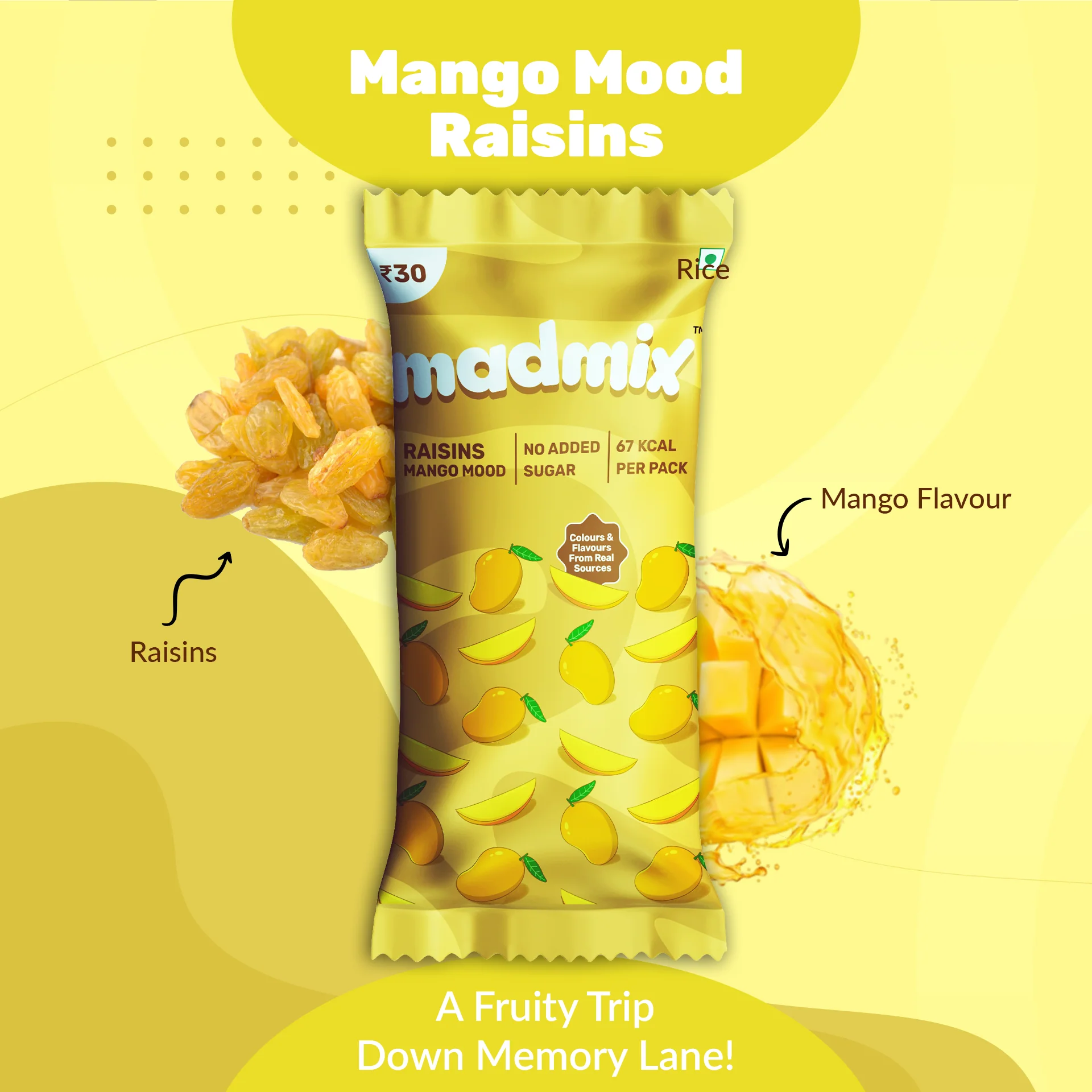 Mango Flavoured Raisins, 11g - Image 6