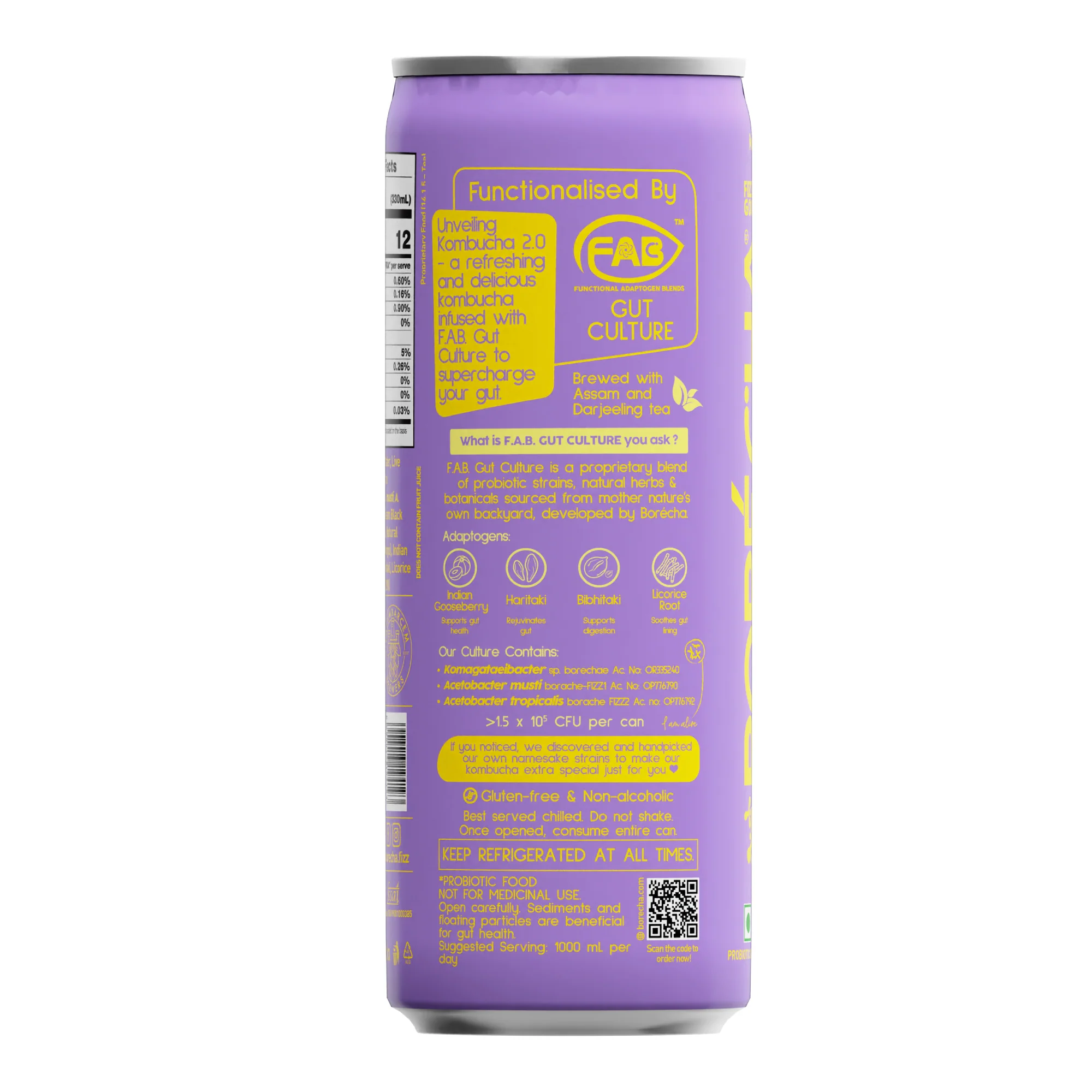 Mango Probiotic Kombucha, 330ml - Image 2
