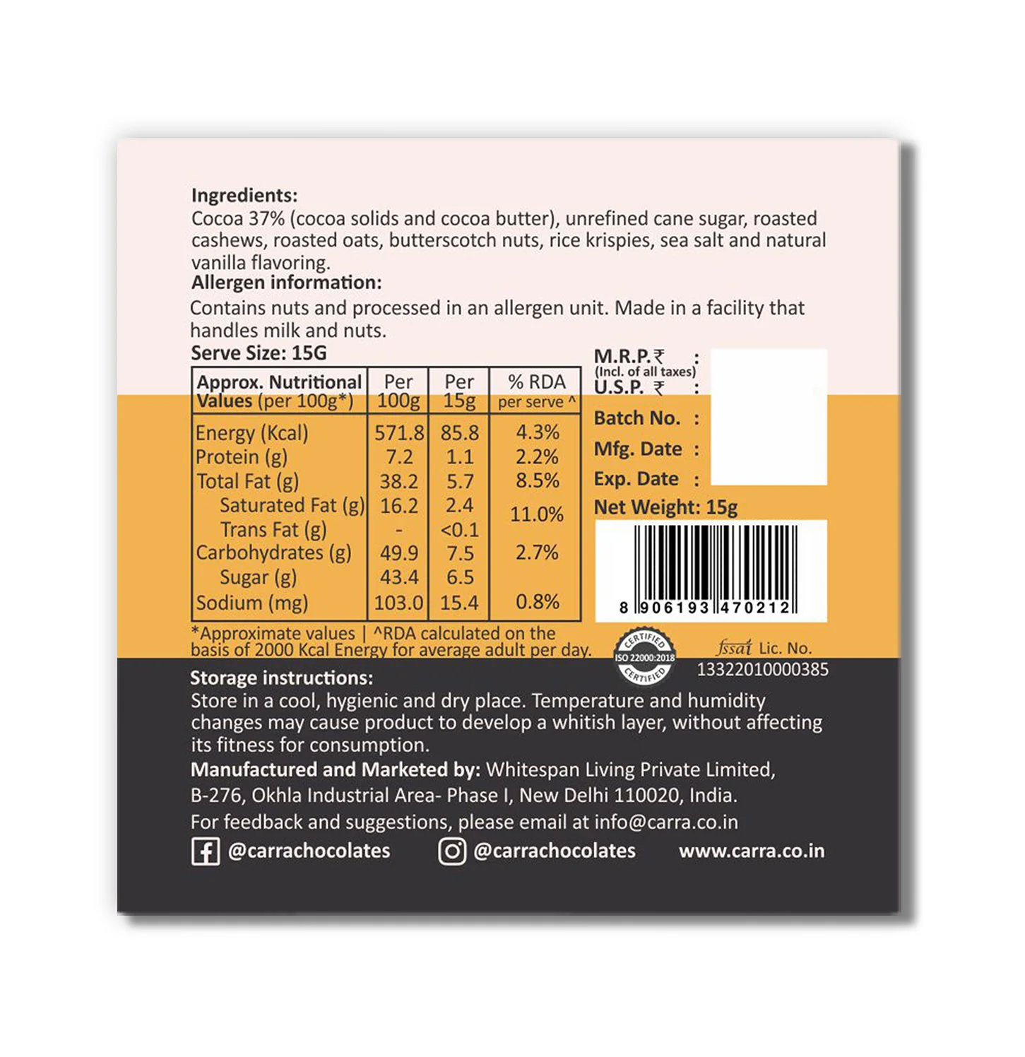 Miniature Chocolate Bars, 120g - Gifting box of 8 combo bars (8x15gm) - Image 12