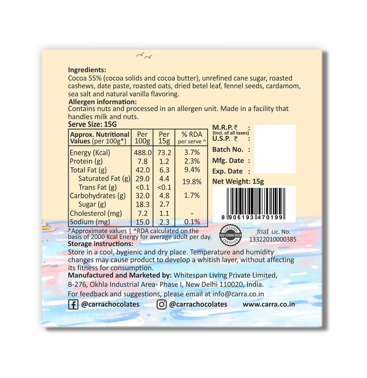 Miniature Chocolate Bars, 120g - Gifting box of 8 combo bars (8x15gm) - Image 16