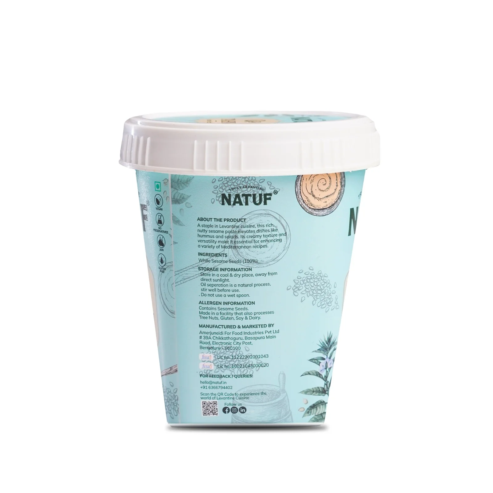 Natuf Tahini Paste, 500g - Image 2
