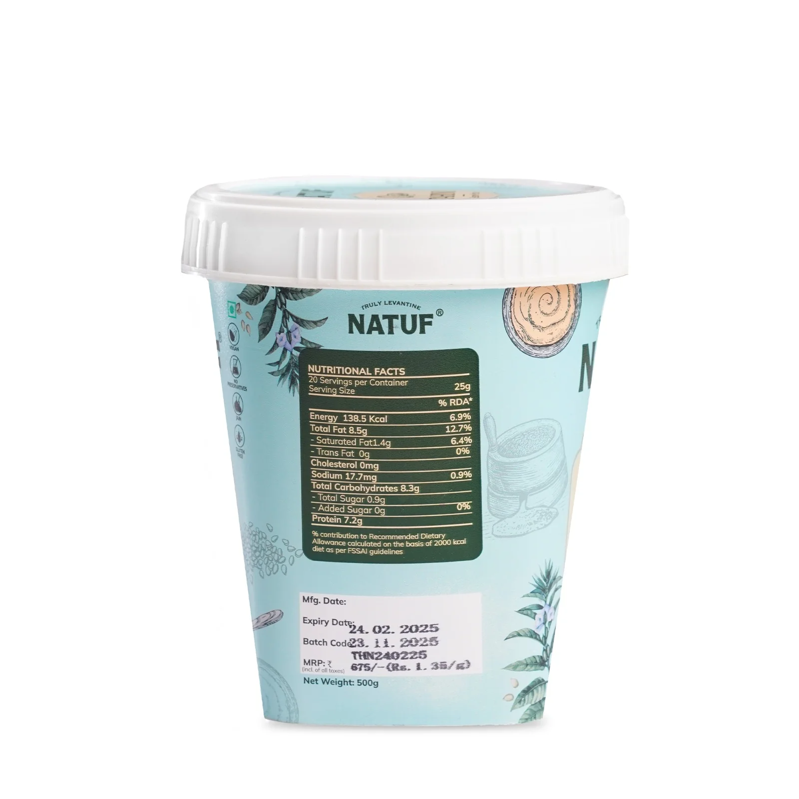 Natuf Tahini Paste, 500g - Image 3