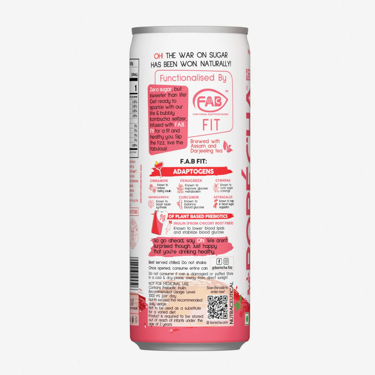 Oh! Cranberry Cosmo Zero Sugar Prebiotic Kombucha Seltzer, 330ml - Image 3