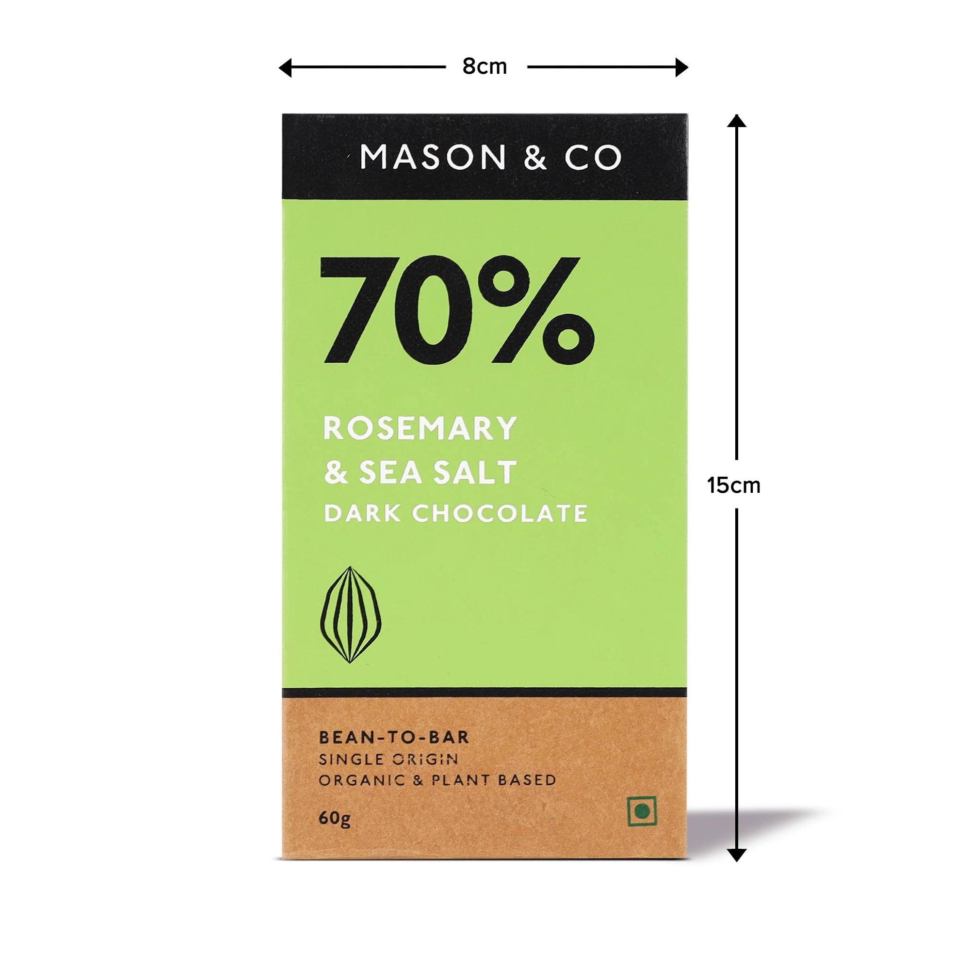 Organic 70% Rosemary and Sea Salt Dark Chocolate Bar, 60g - Image 4