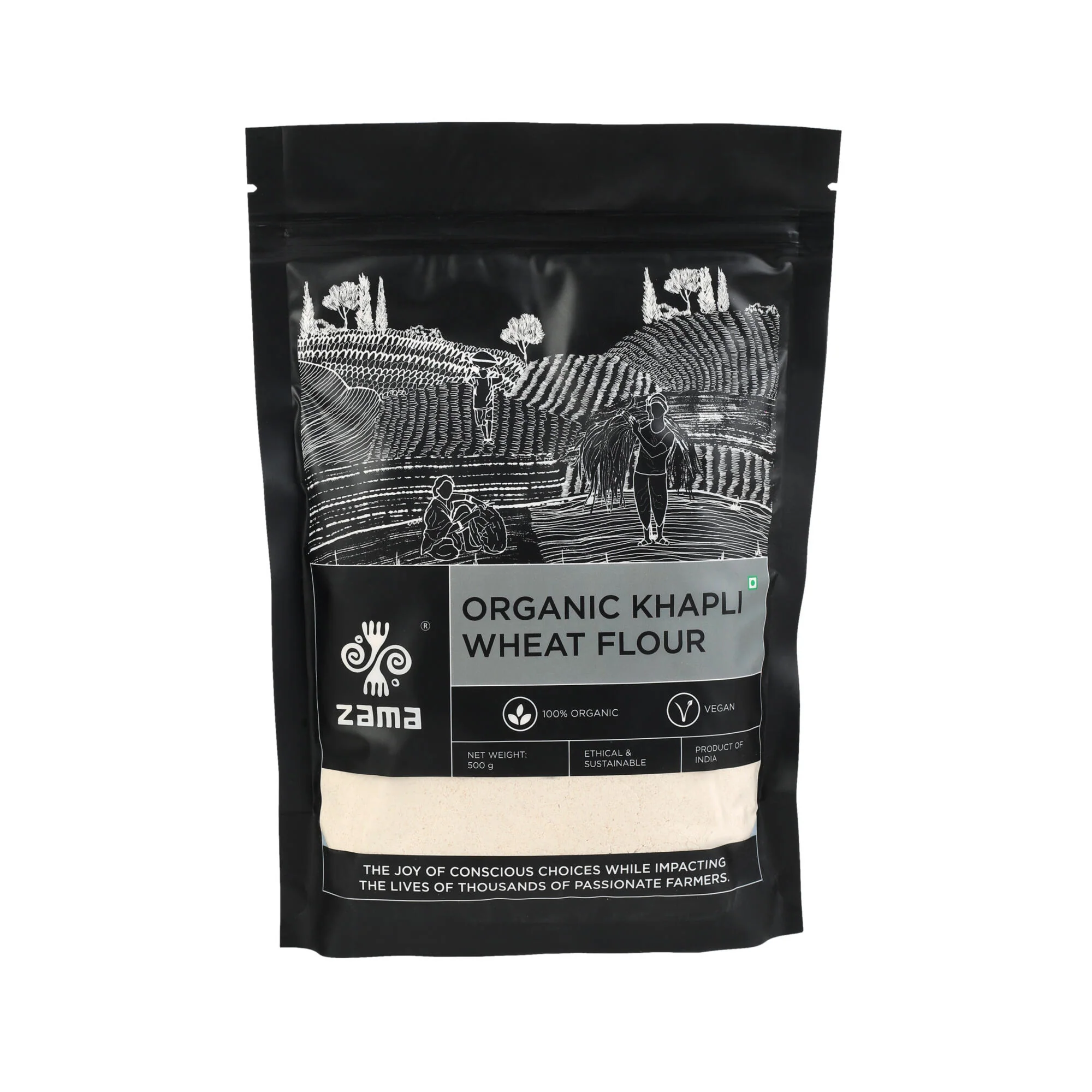 Organic, 500g (Khapli Wheat Flour, Low Gluten, Plant protein, High dietary fibre for easy digestion)