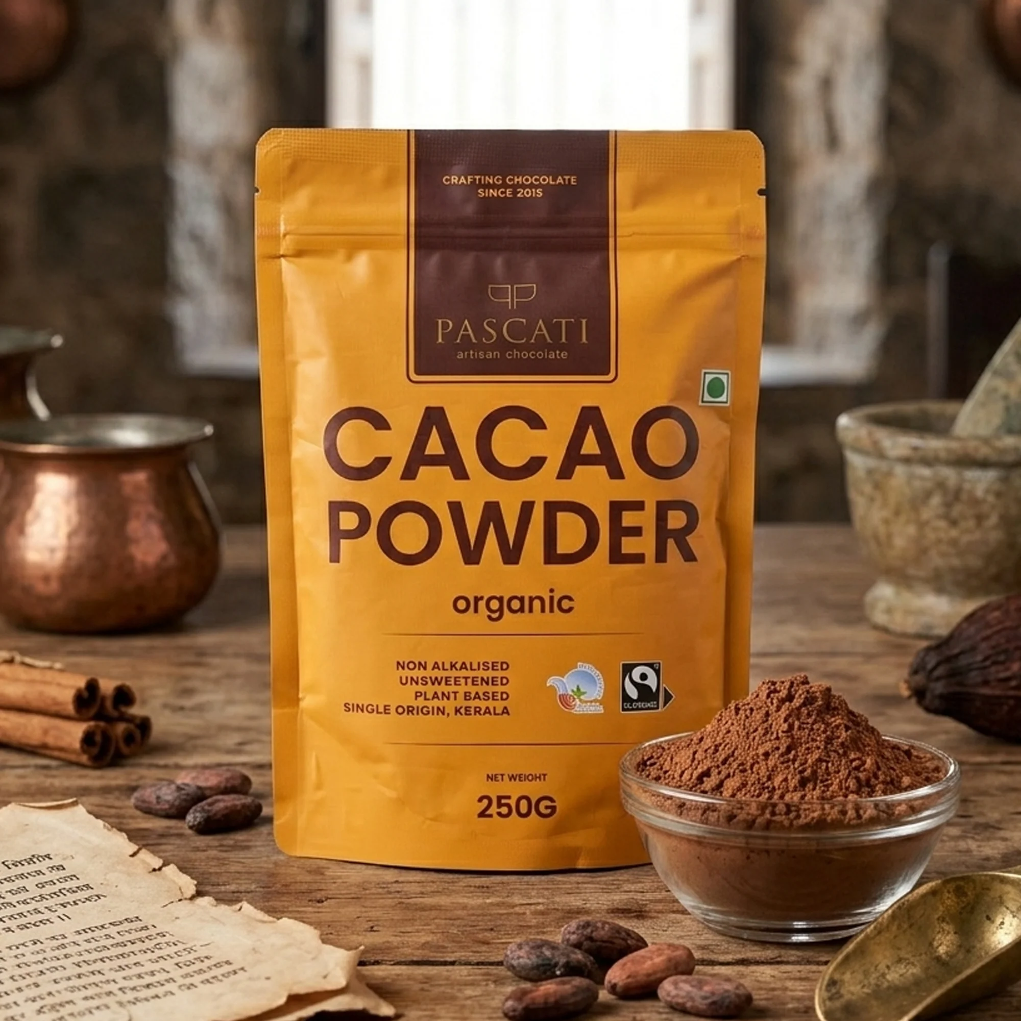 Organic Non-Alkalised Cacao Powder, 250g [Unsweetened] - Image 3