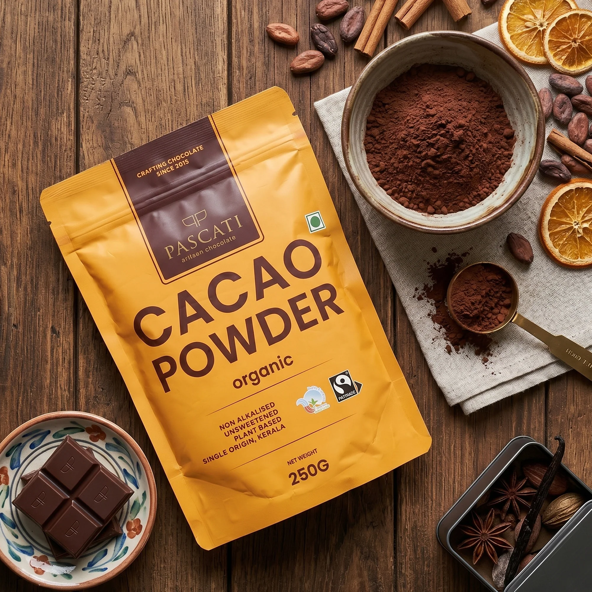 Organic Non-Alkalised Cacao Powder, 250g [Unsweetened] - Image 4