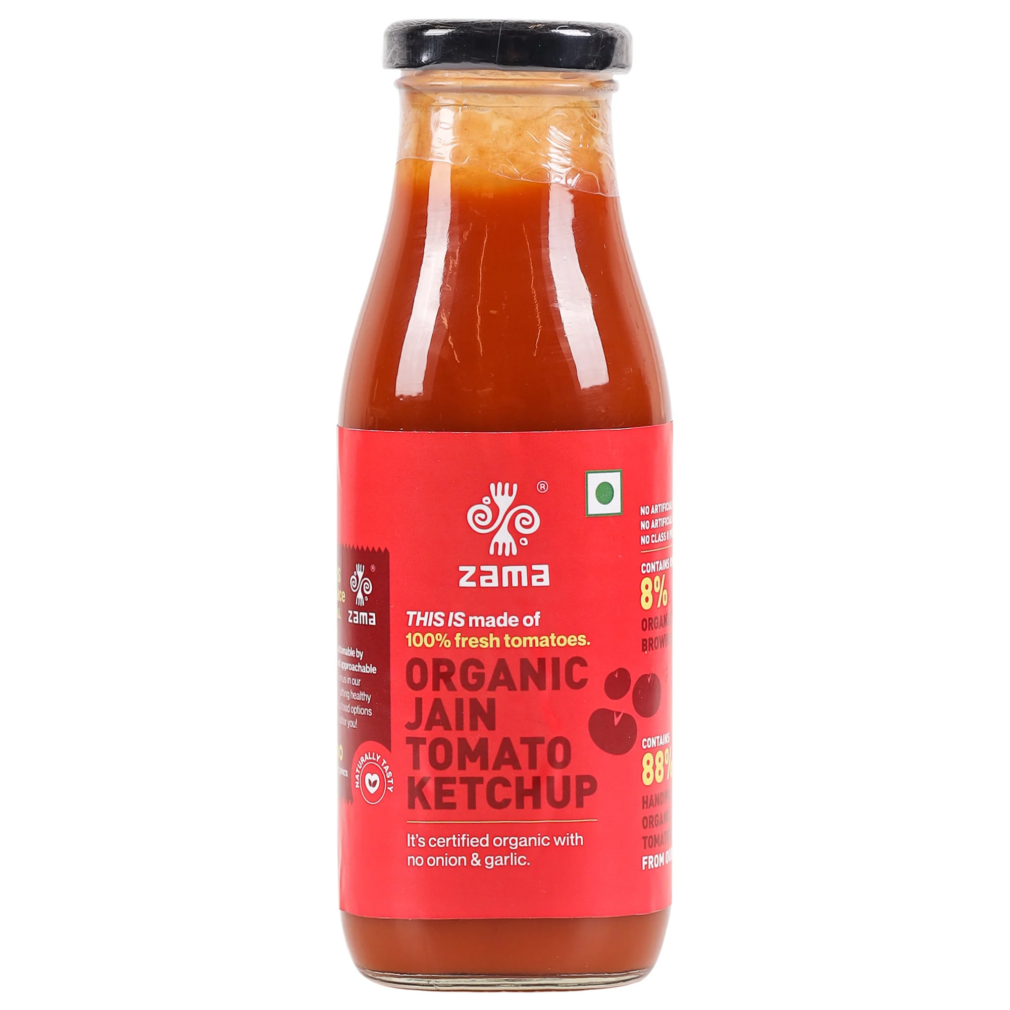 Organics Jain Tomato Ketchup, 300g (No Onion, No Garlic, Organic Tomatoes, Gluten-free, No-MSG, Plant Based)