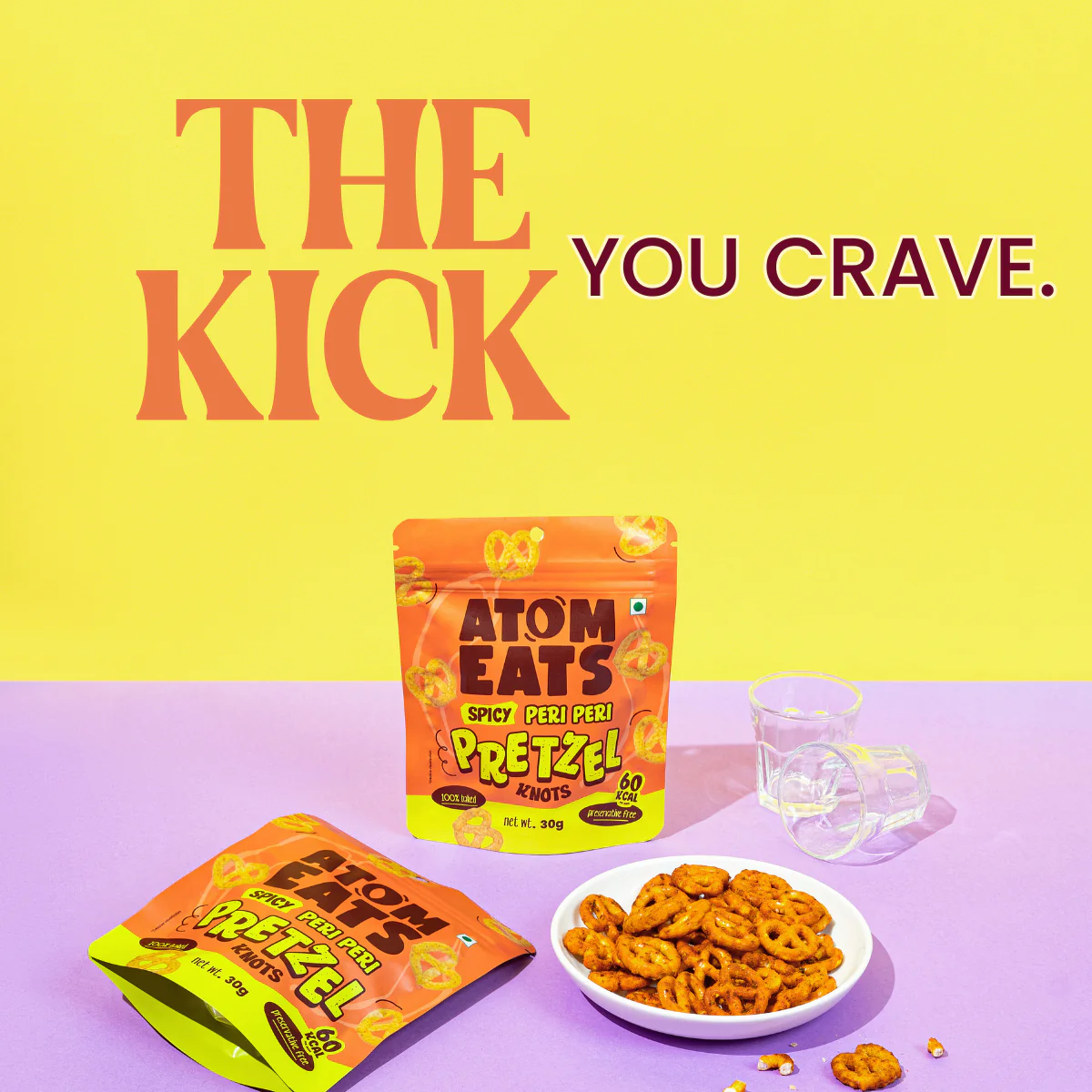 Peri Peri Pretzels, 30g (Baked Crunchy Snack, Spicy & Tangy Peri Peri Flavor, On-the-Go Snack) - Image 3