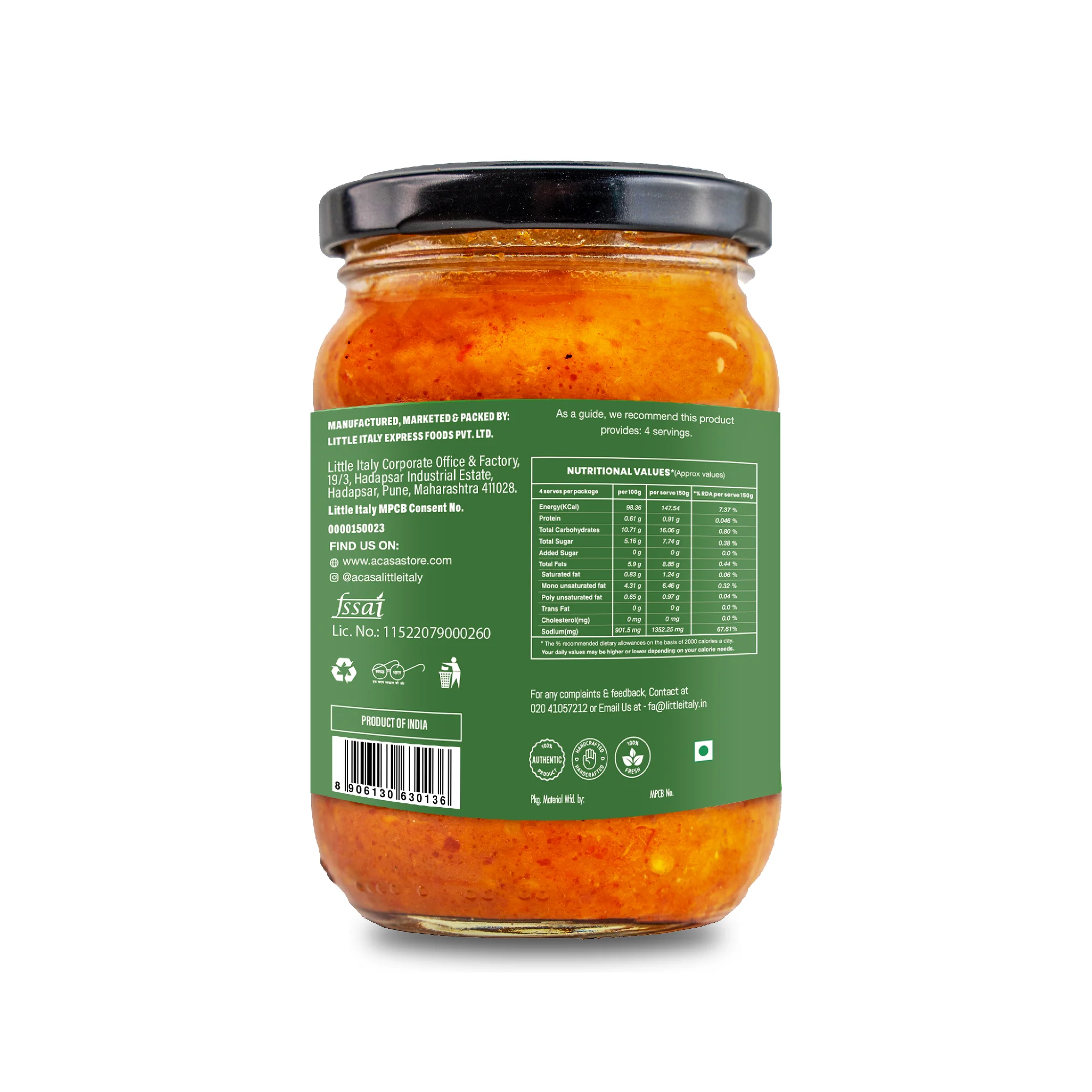 Piccante Spicy Pizza Sauce by Little Italy, 300g - Image 3